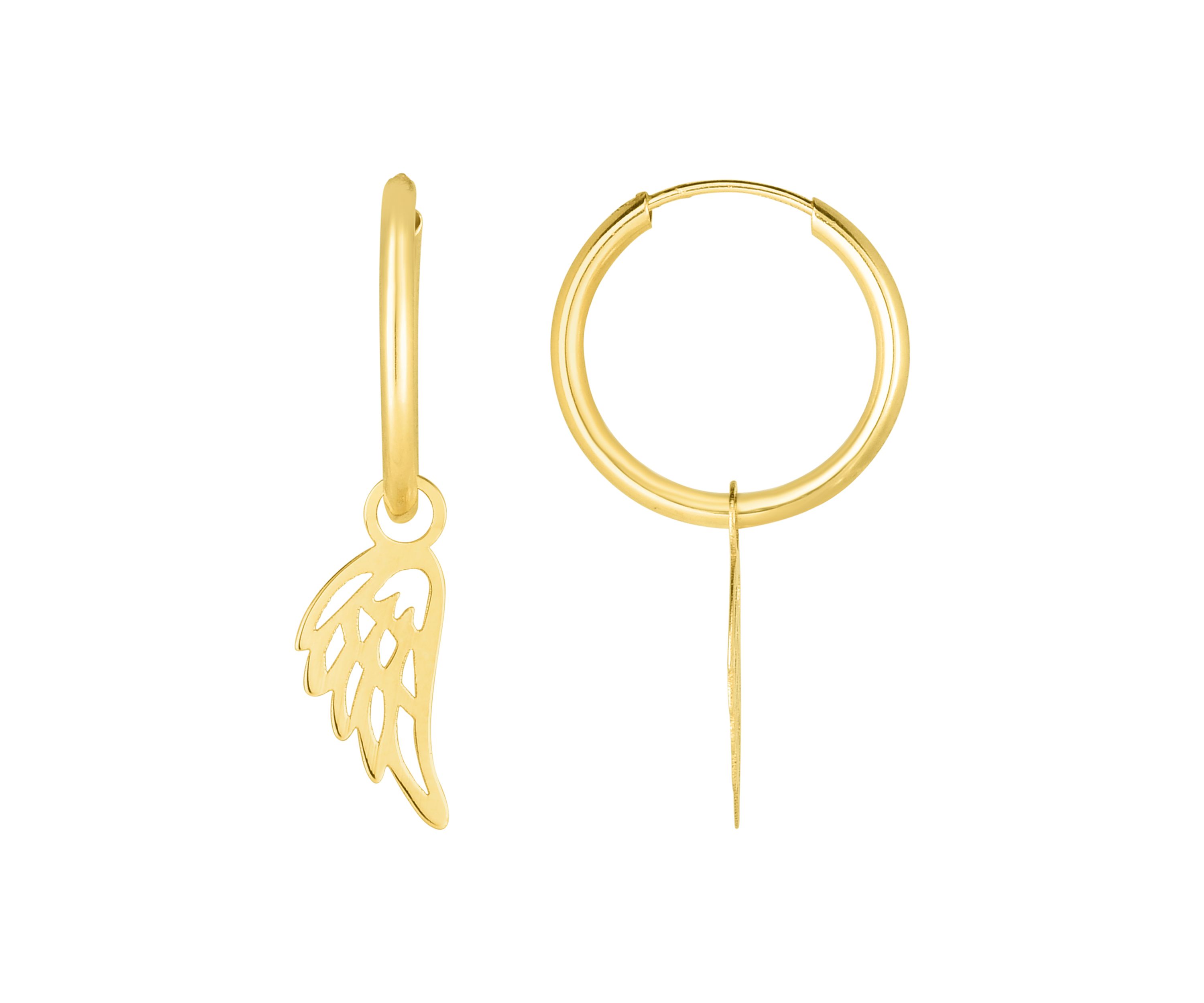 Endless Hoop Angel Wing Earrings    