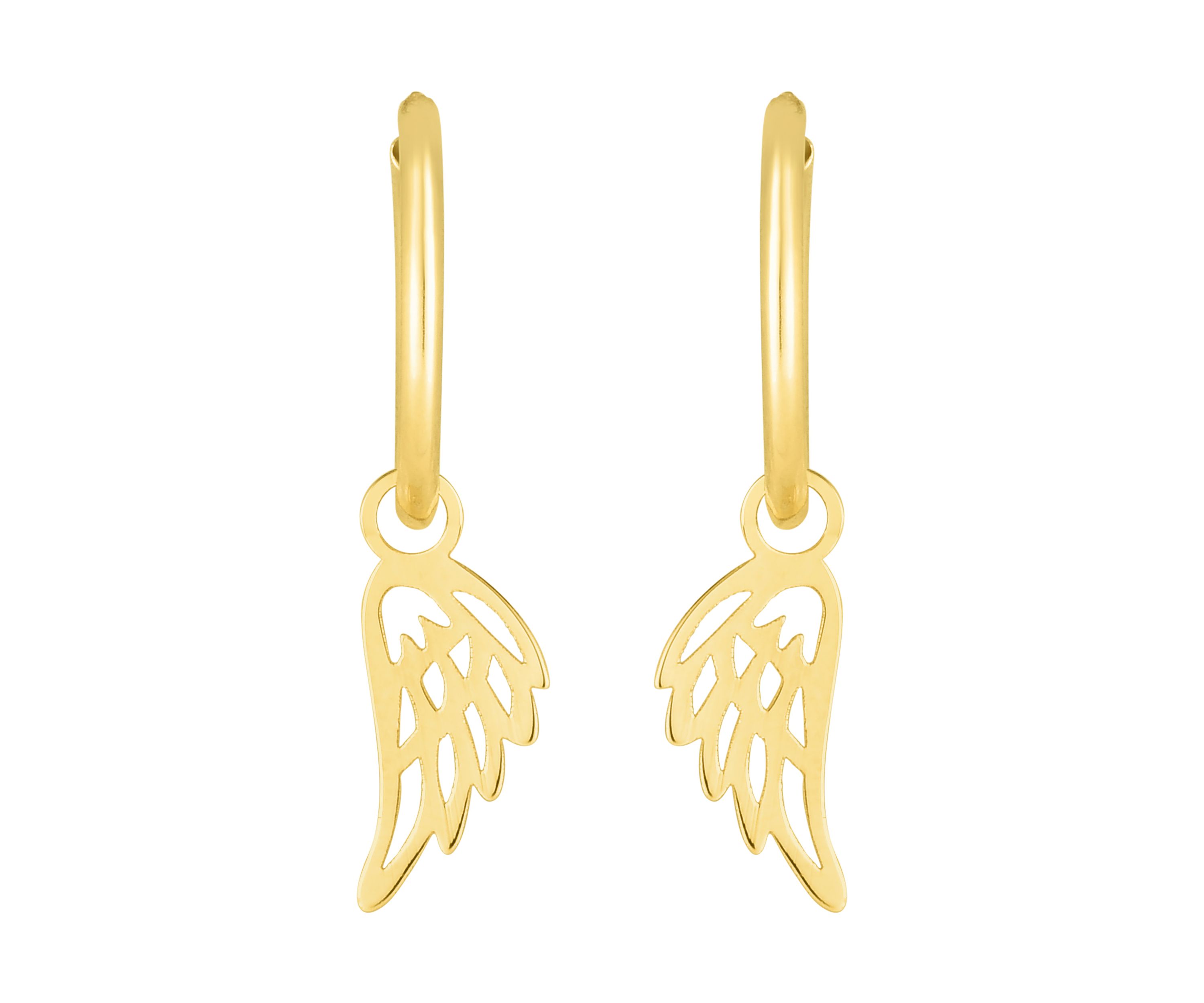 Endless Hoop Angel Wing Earrings    
