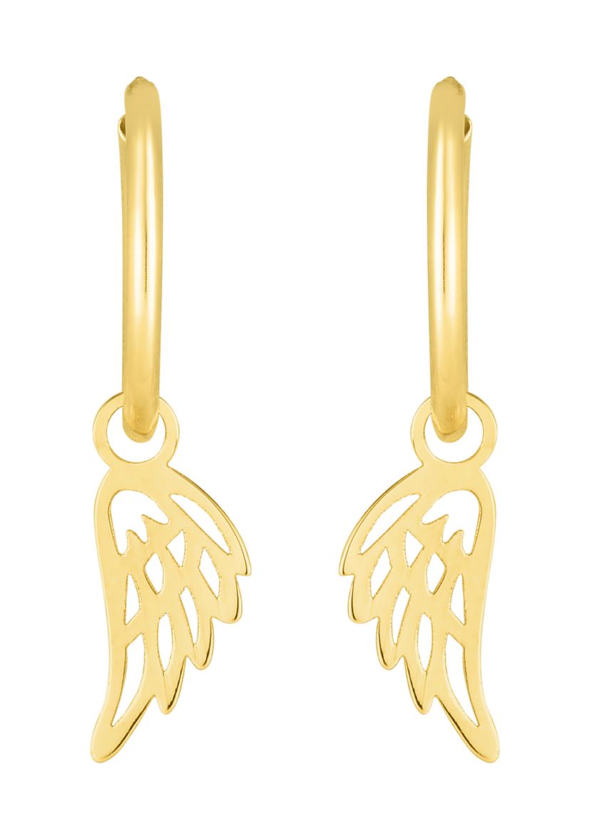 Endless Hoop Angel Wing Earrings    