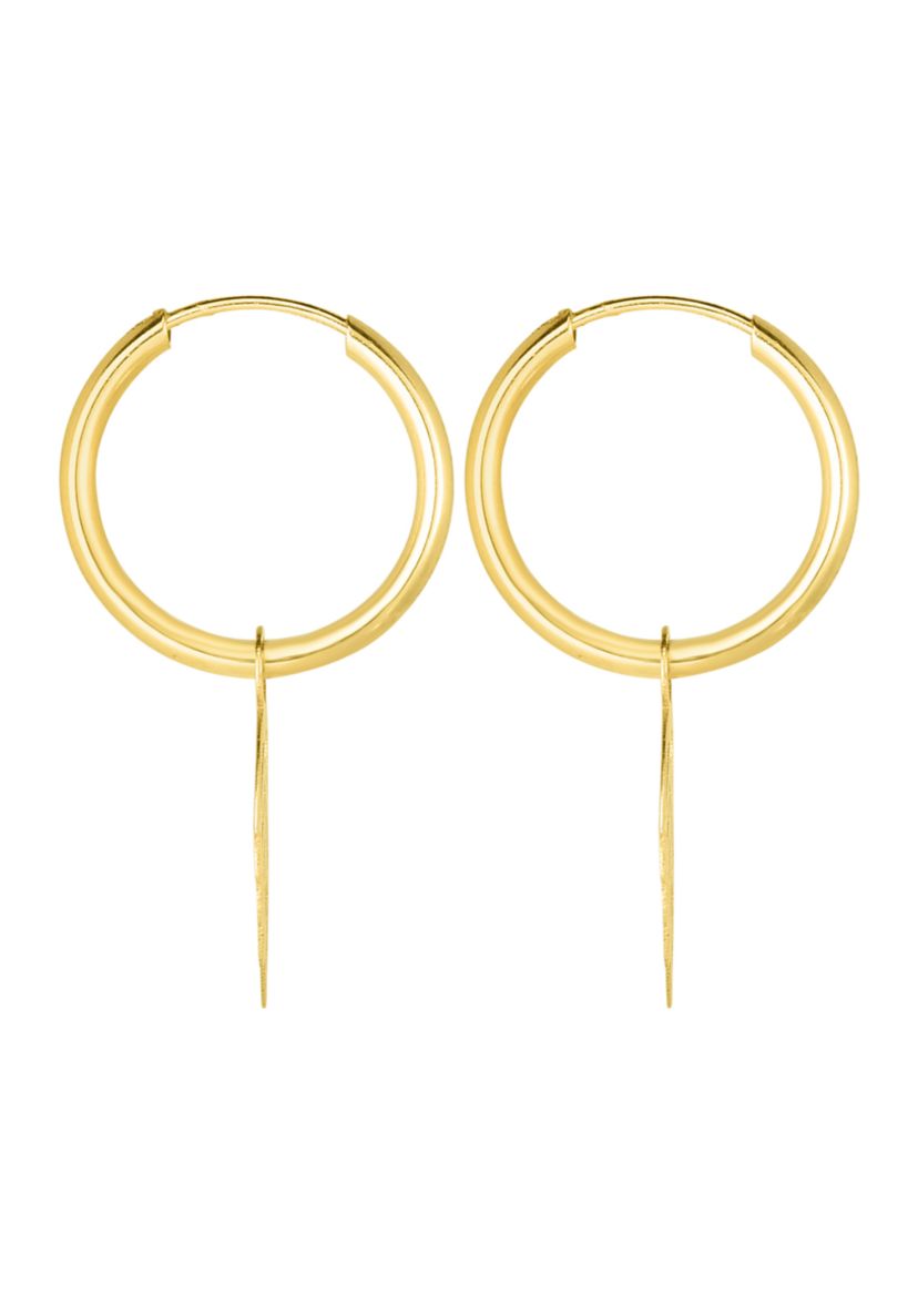 Endless Hoop Angel Wing Earrings    
