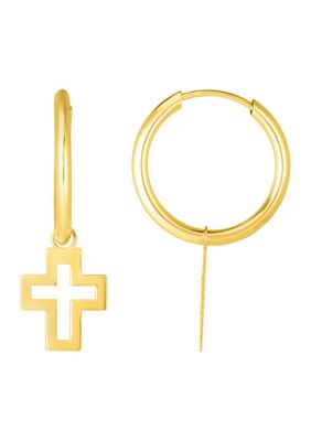 Belk & Co Endless Hoop Cross Earrings