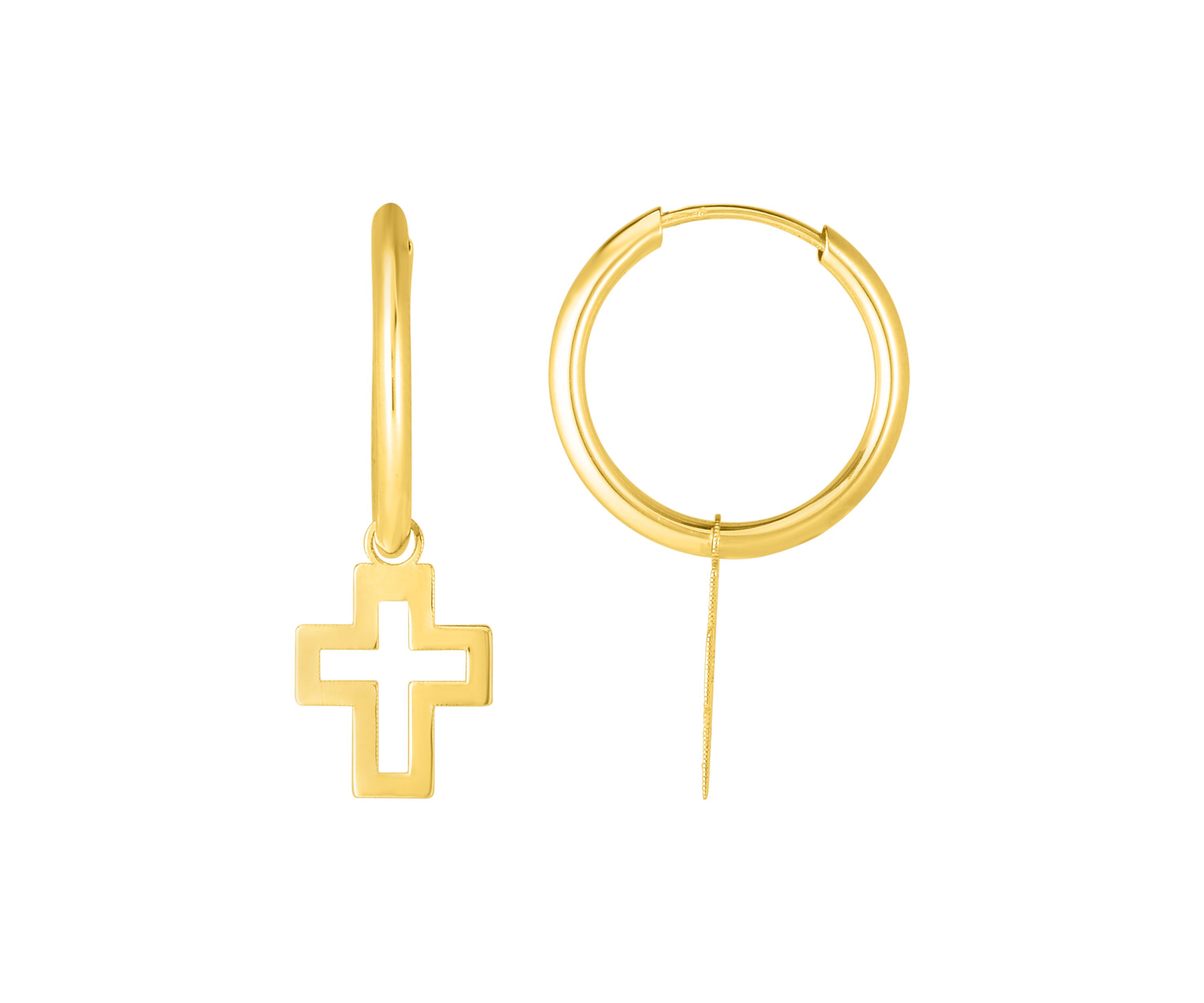 Endless Hoop Cross Earrings   