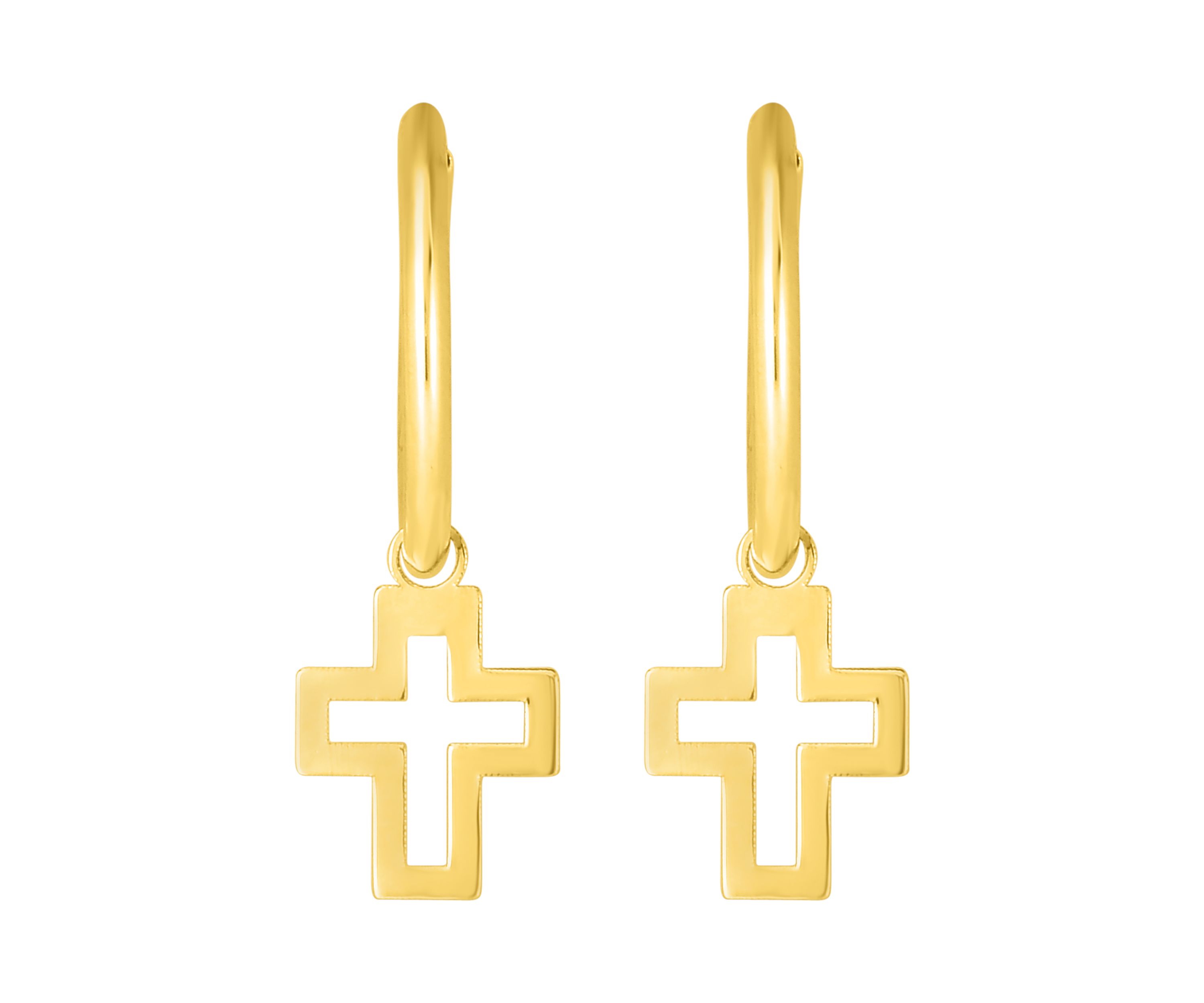 Endless Hoop Cross Earrings   