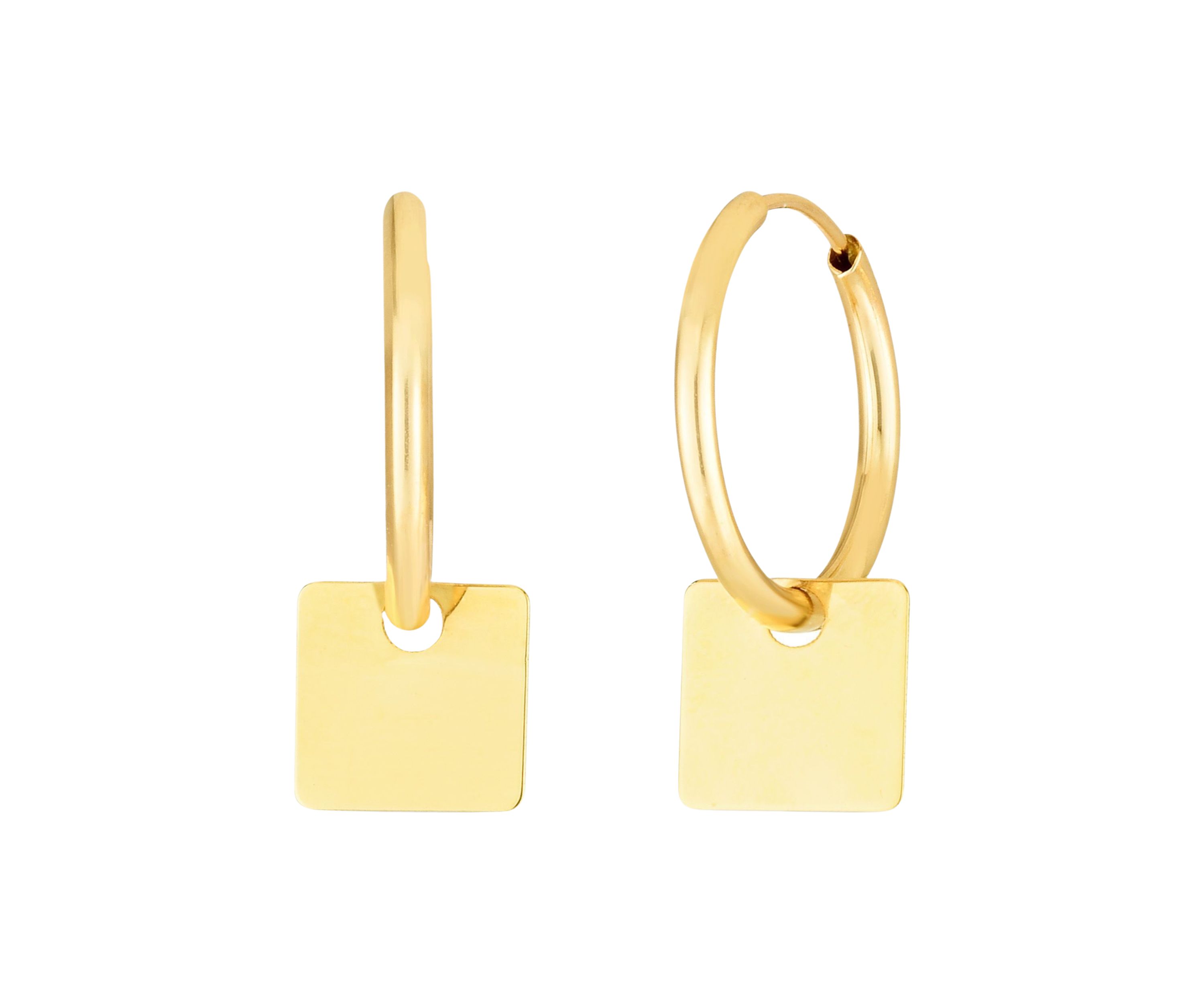14Ky Square Drop Earring