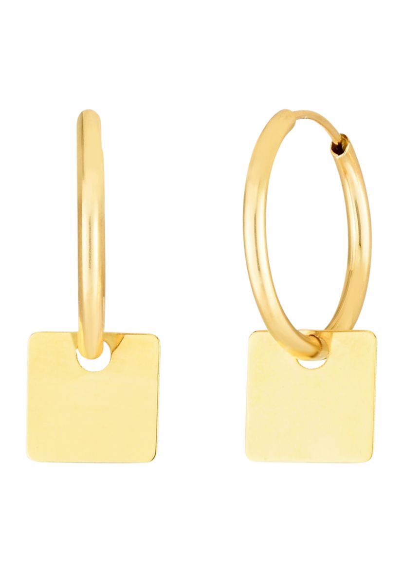 14Ky Square Drop Earring