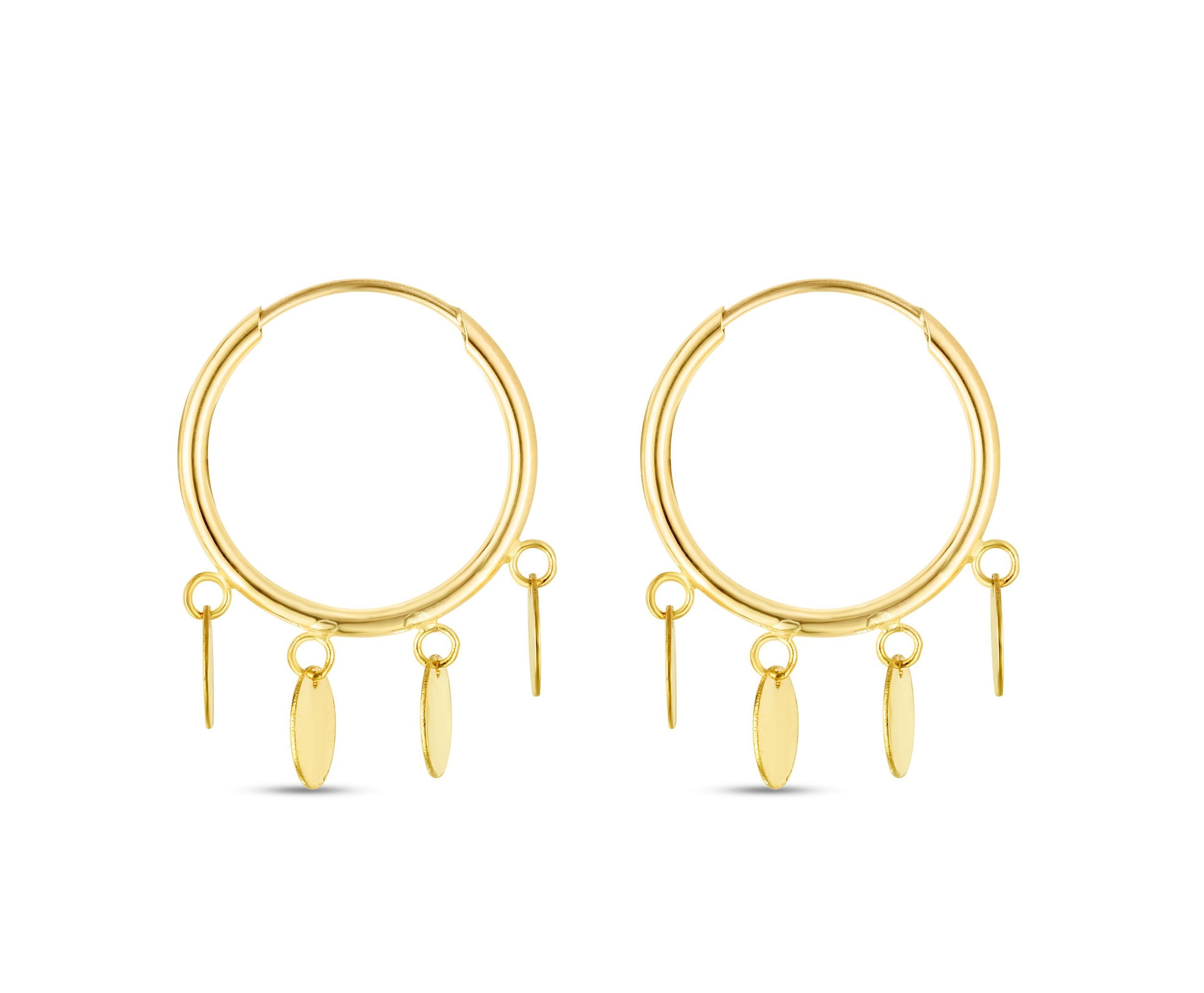 14 Karat Yellow Gold Circle Drop Earring