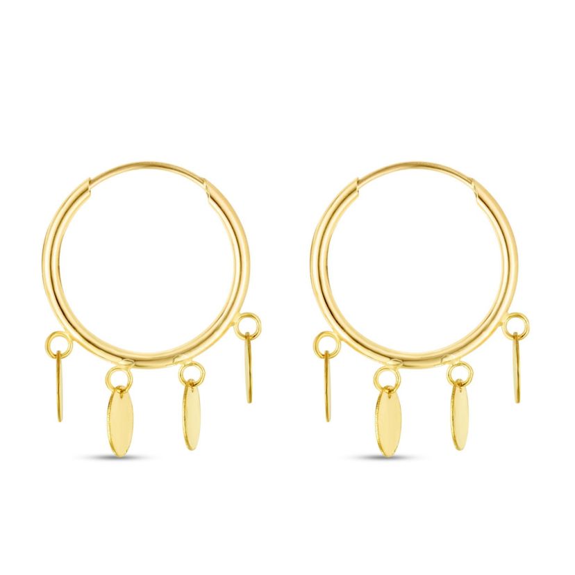 14 Karat Yellow Gold Circle Drop Earring