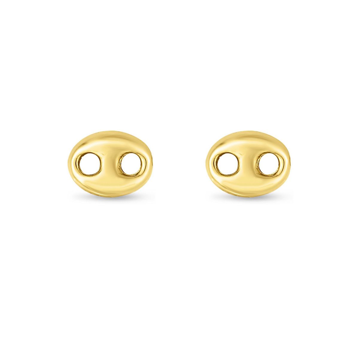 14 Karat Yellow Gold Puffed Mariner Post Earring