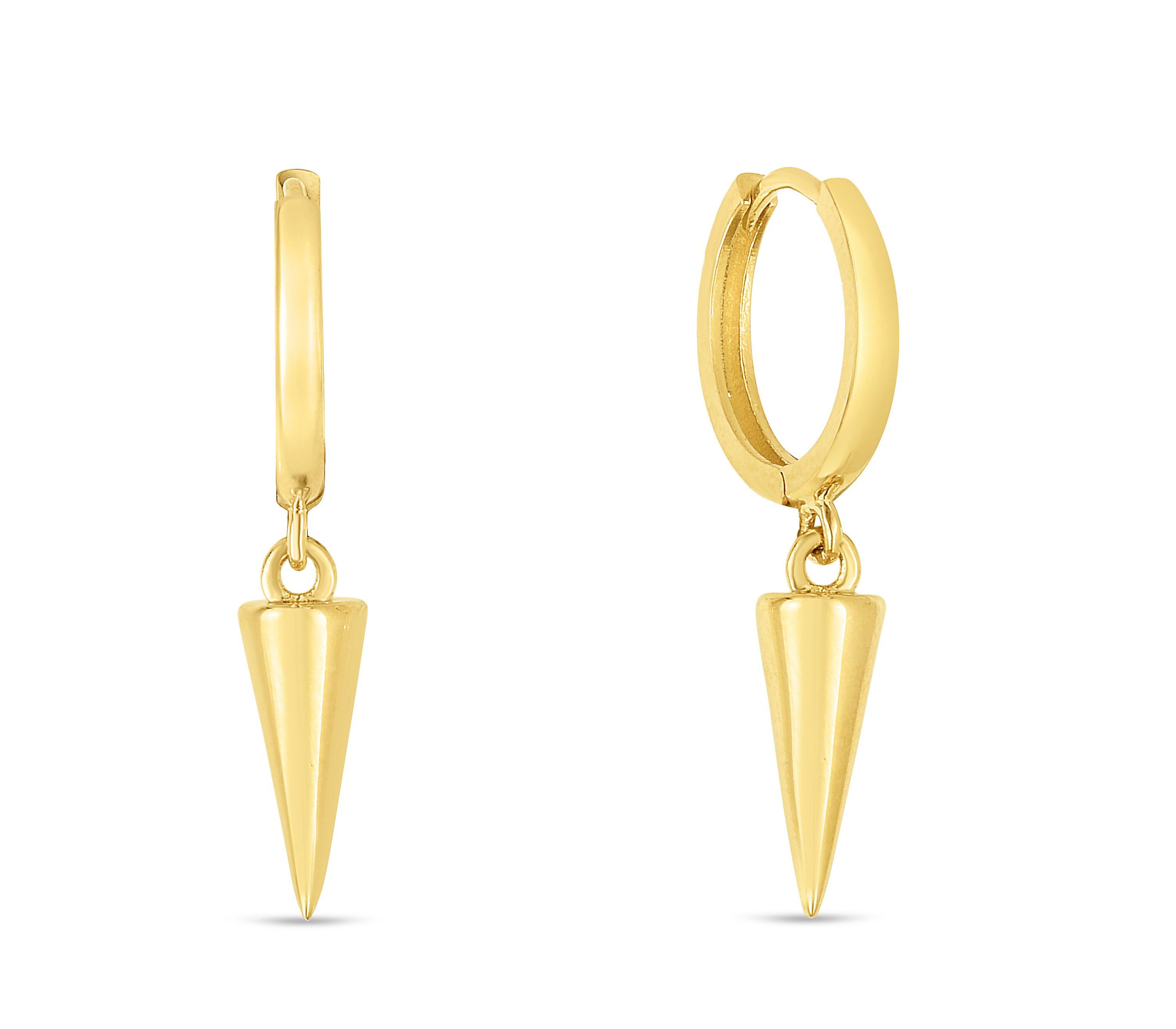 14 Karat Yellow Gold Spike Earring