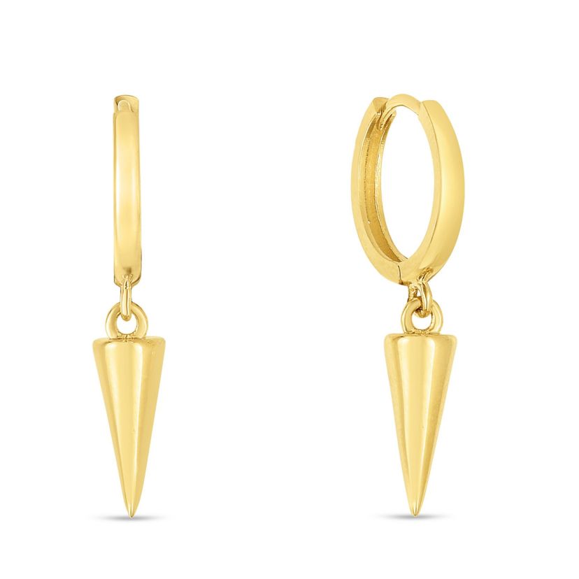 14 Karat Yellow Gold Spike Earring