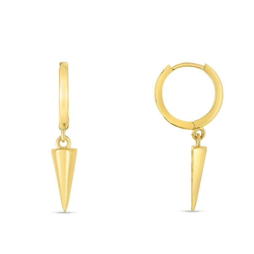 14 Karat Yellow Gold Spike Earring