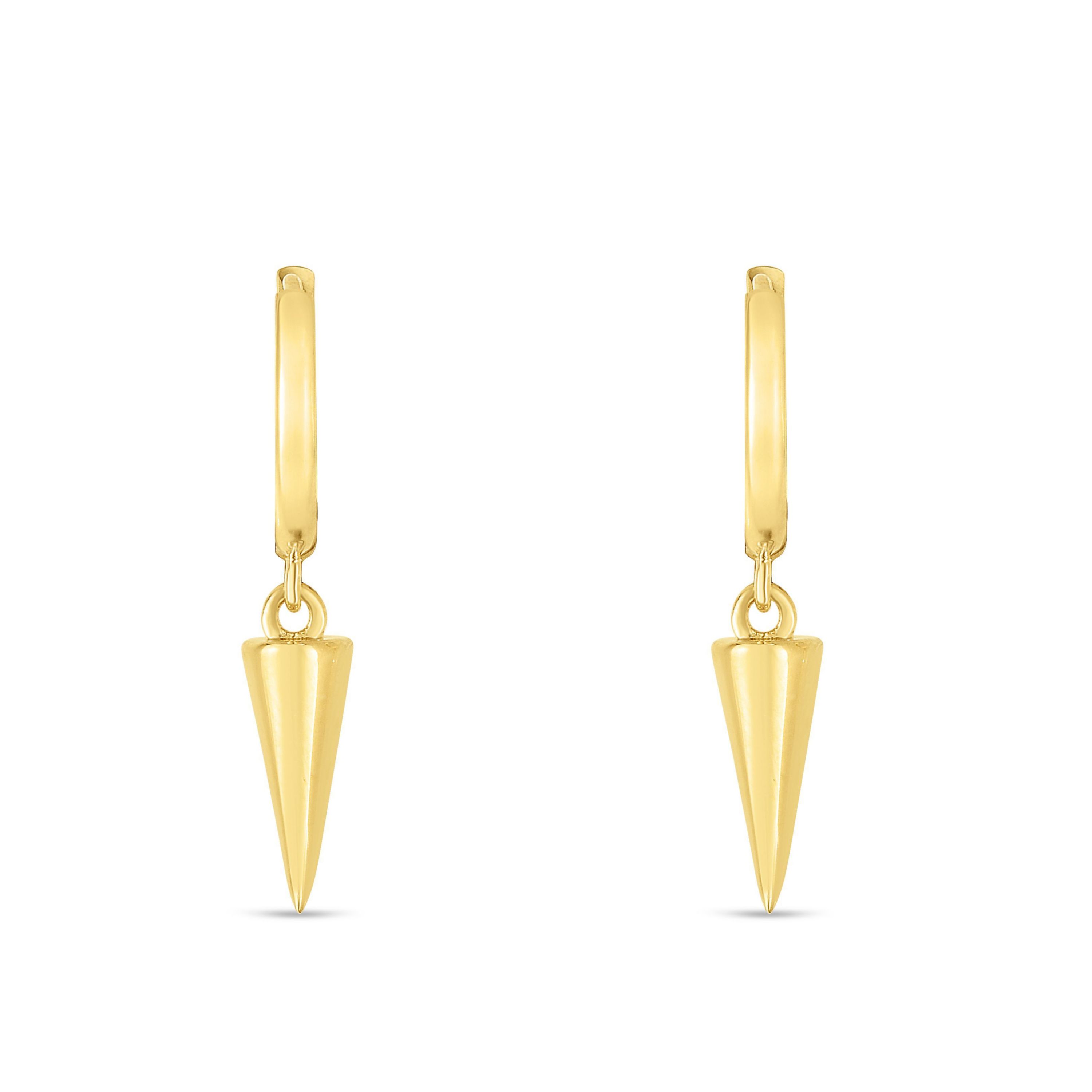 14 Karat Yellow Gold Spike Earring