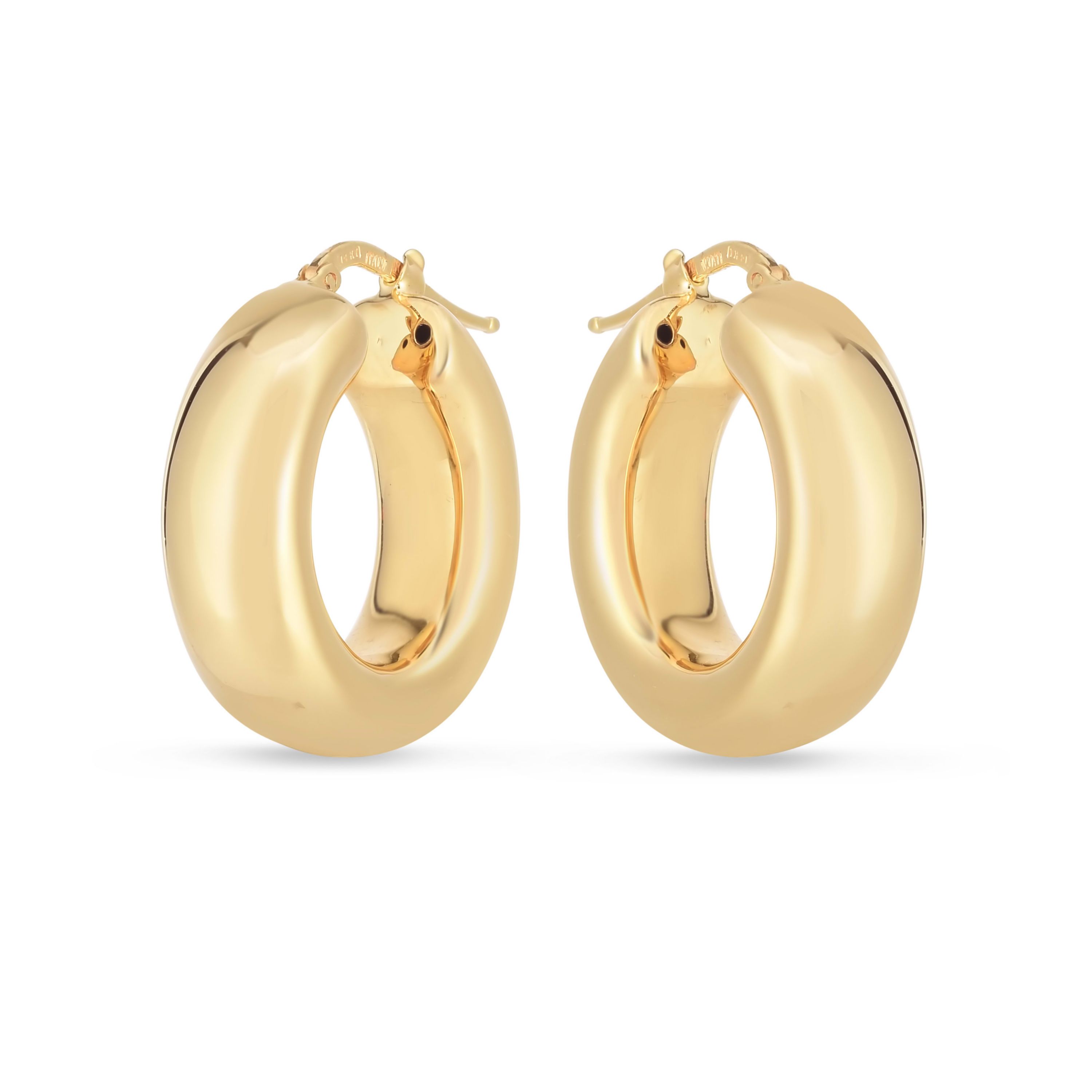 14K Yellow Gold  Puffy Hoop