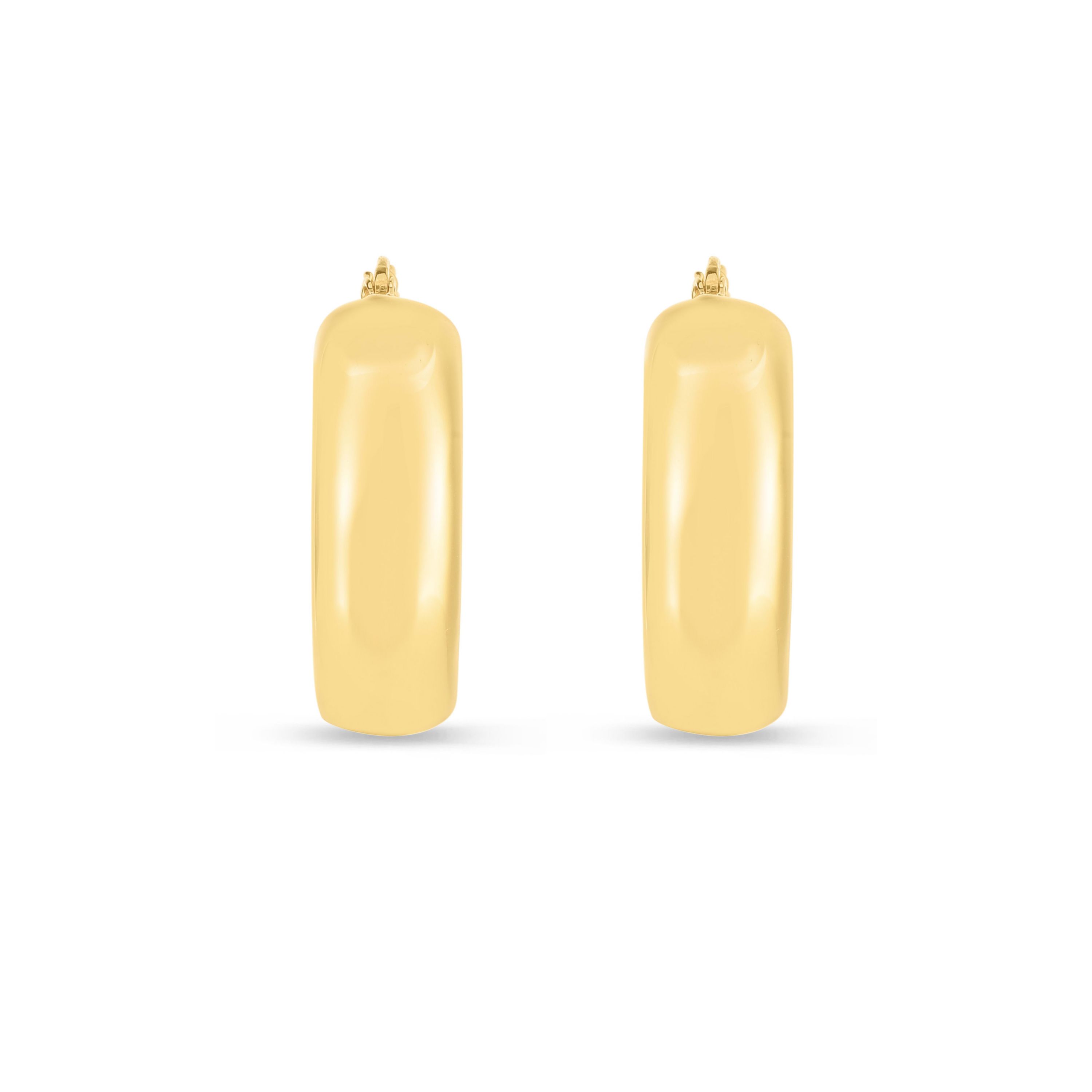 14K Yellow Gold  Puffy Hoop