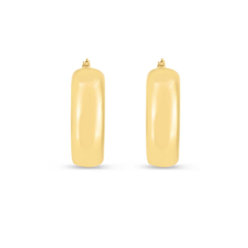 14K Yellow Gold  Puffy Hoop