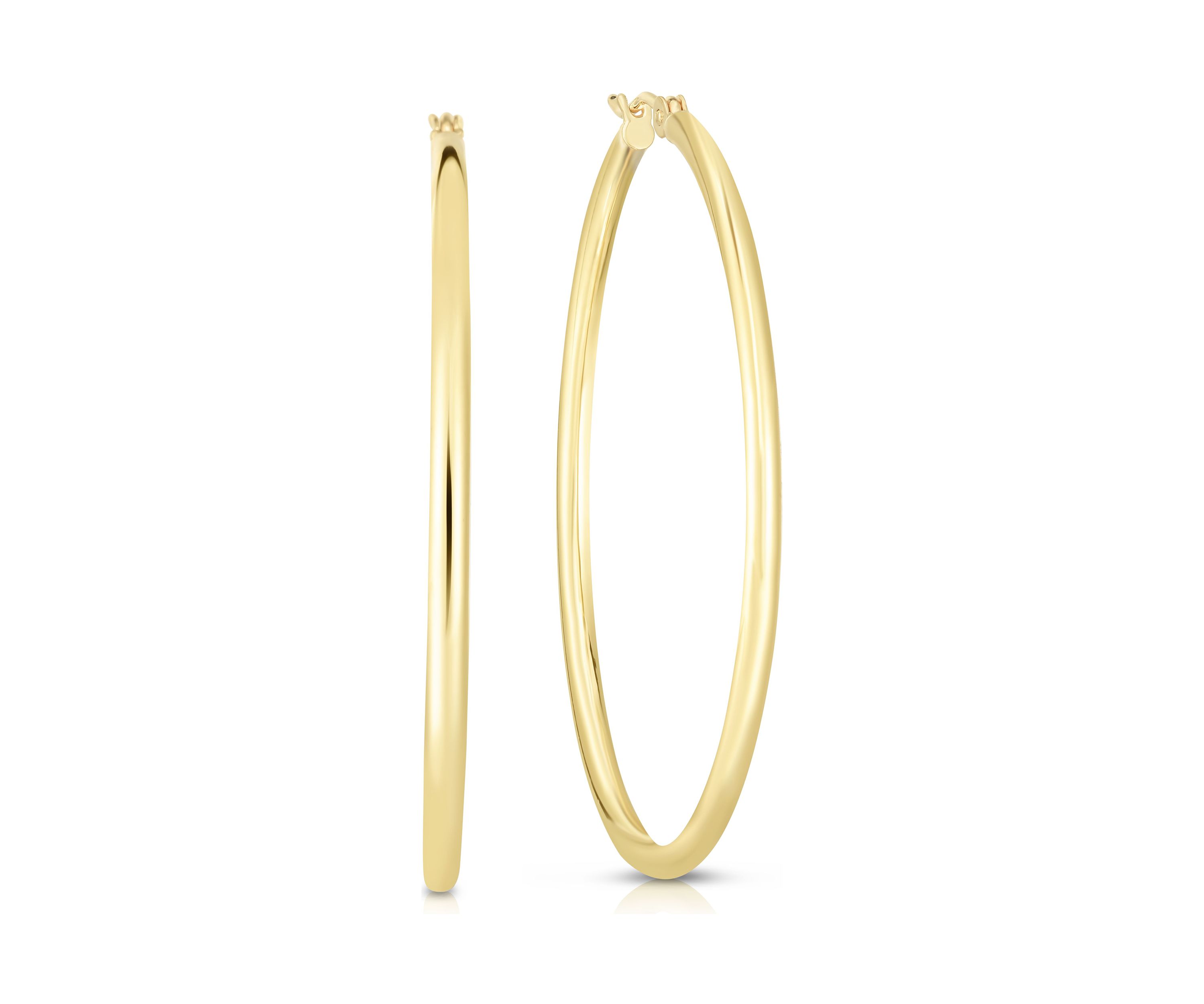 14Ky Stampato Hoop Earring