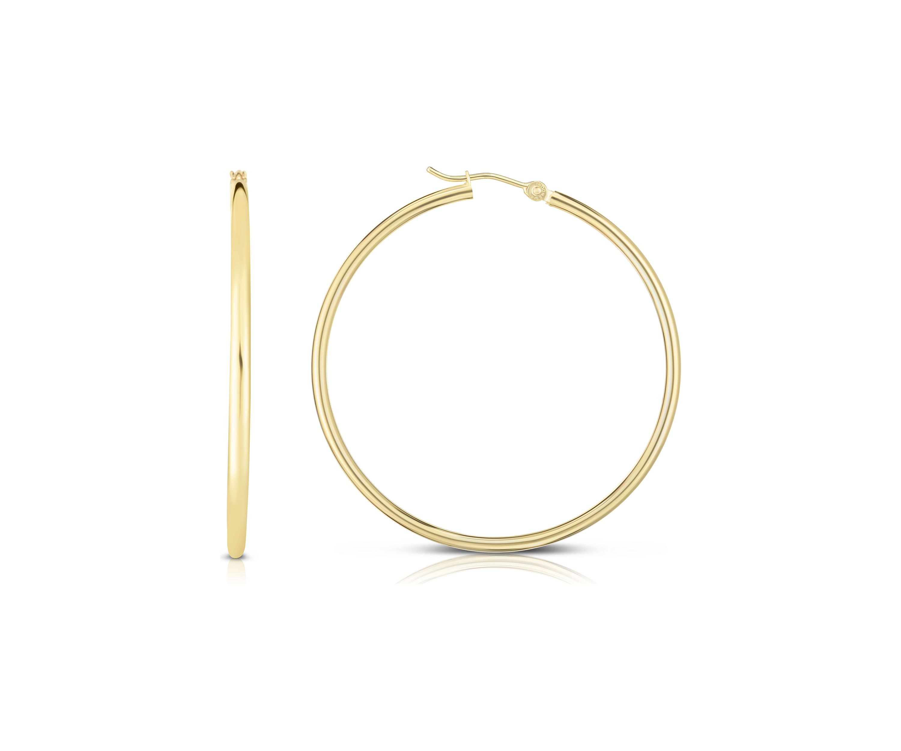 14Ky Stampato Hoop Earring