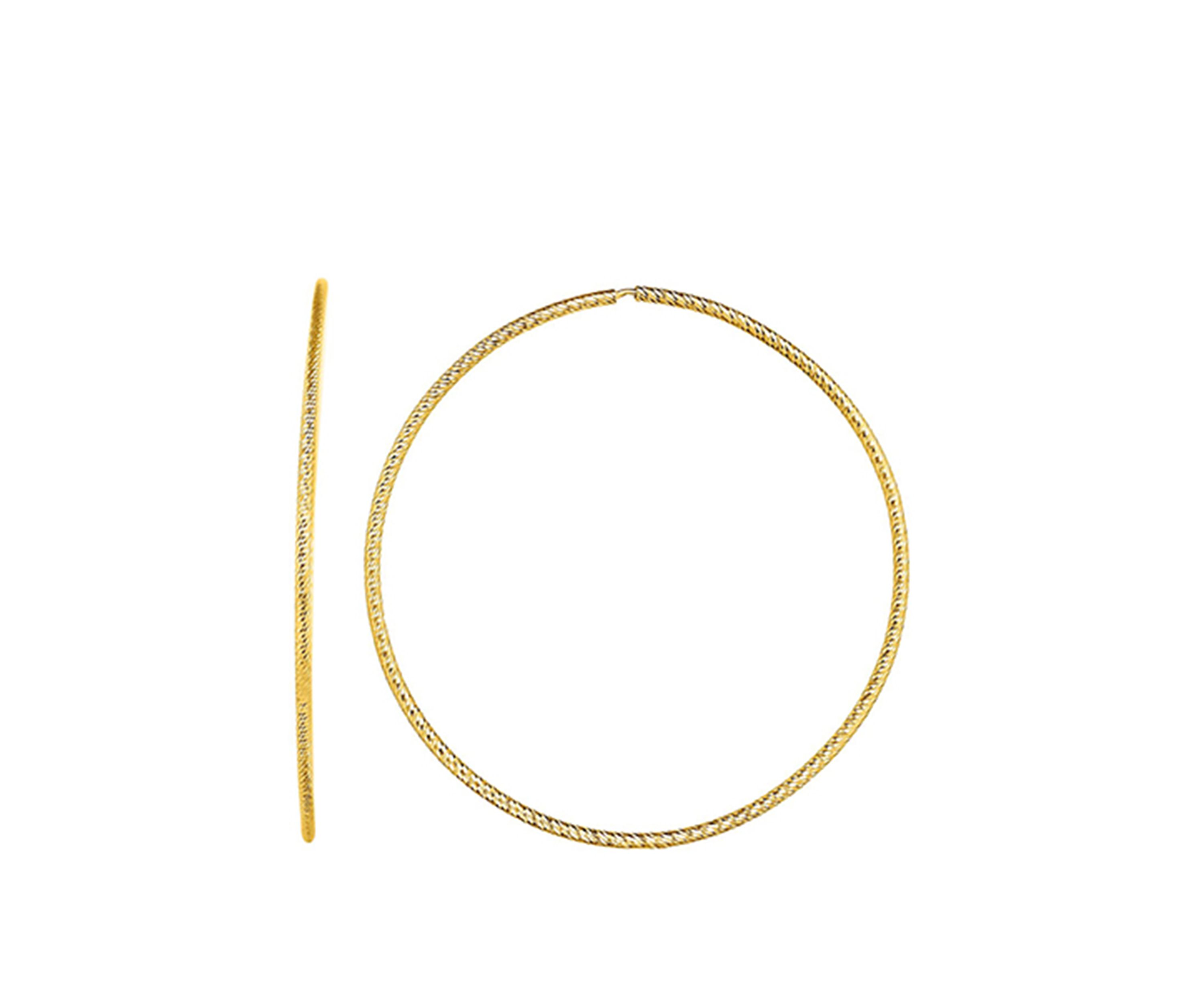 Diamond Cut Hoop Earrings