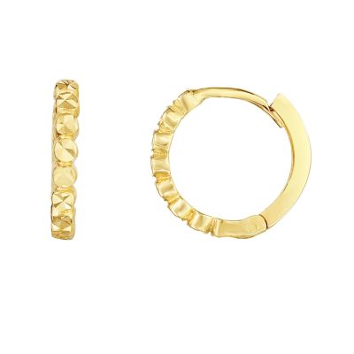 14K Yellow Gold  Dc Huggie Earring