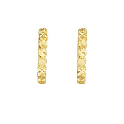 14K Yellow Gold  Dc Huggie Earring