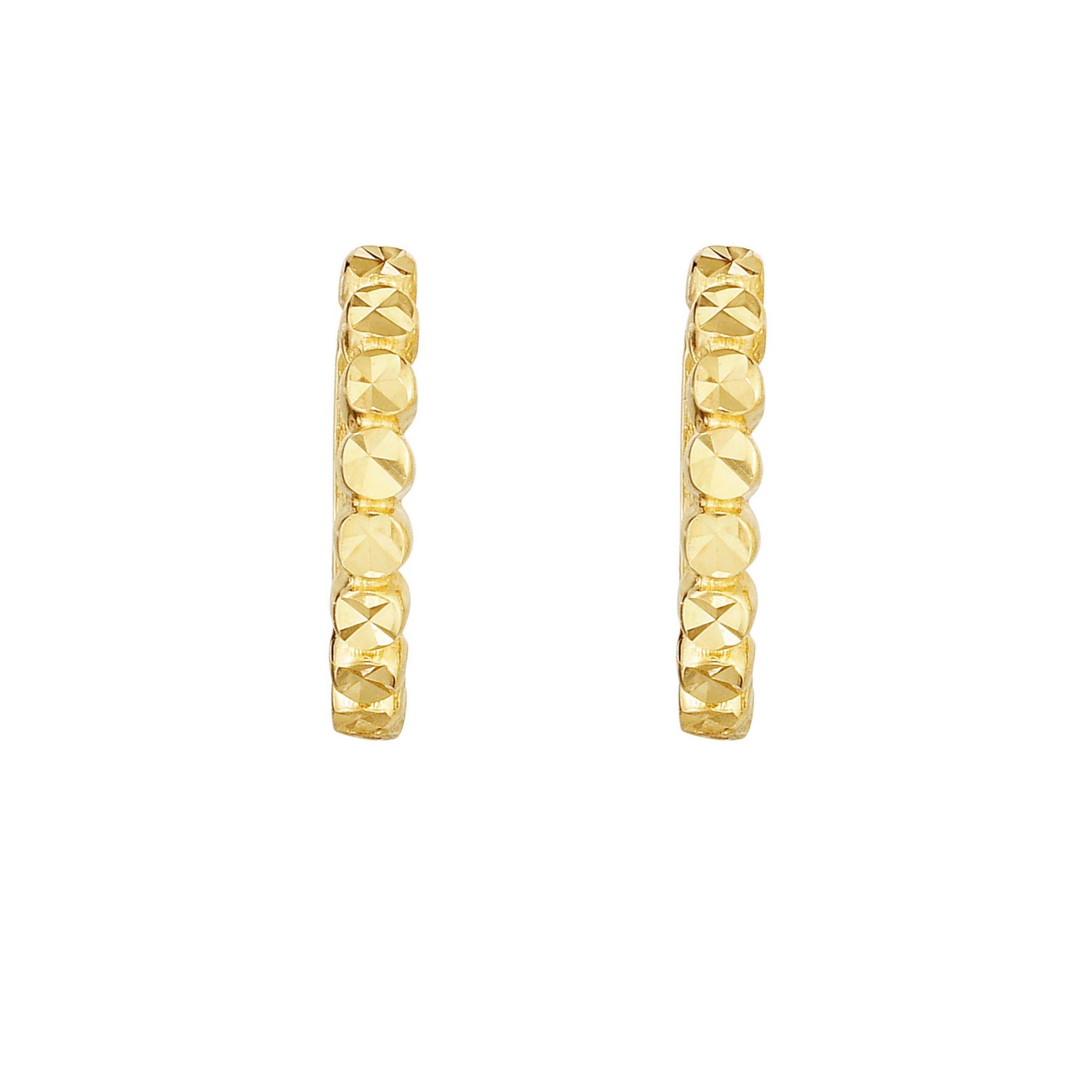 14K Yellow Gold  Dc Huggie Earring