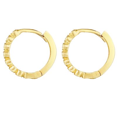 14K Yellow Gold  Dc Huggie Earring