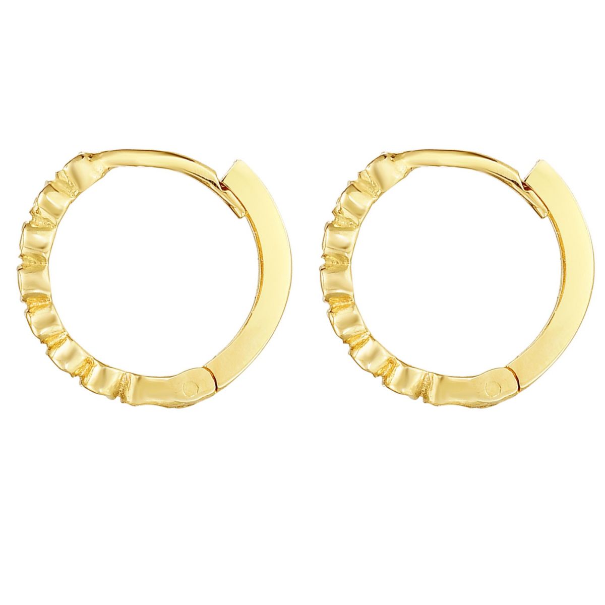 14K Yellow Gold  Dc Huggie Earring