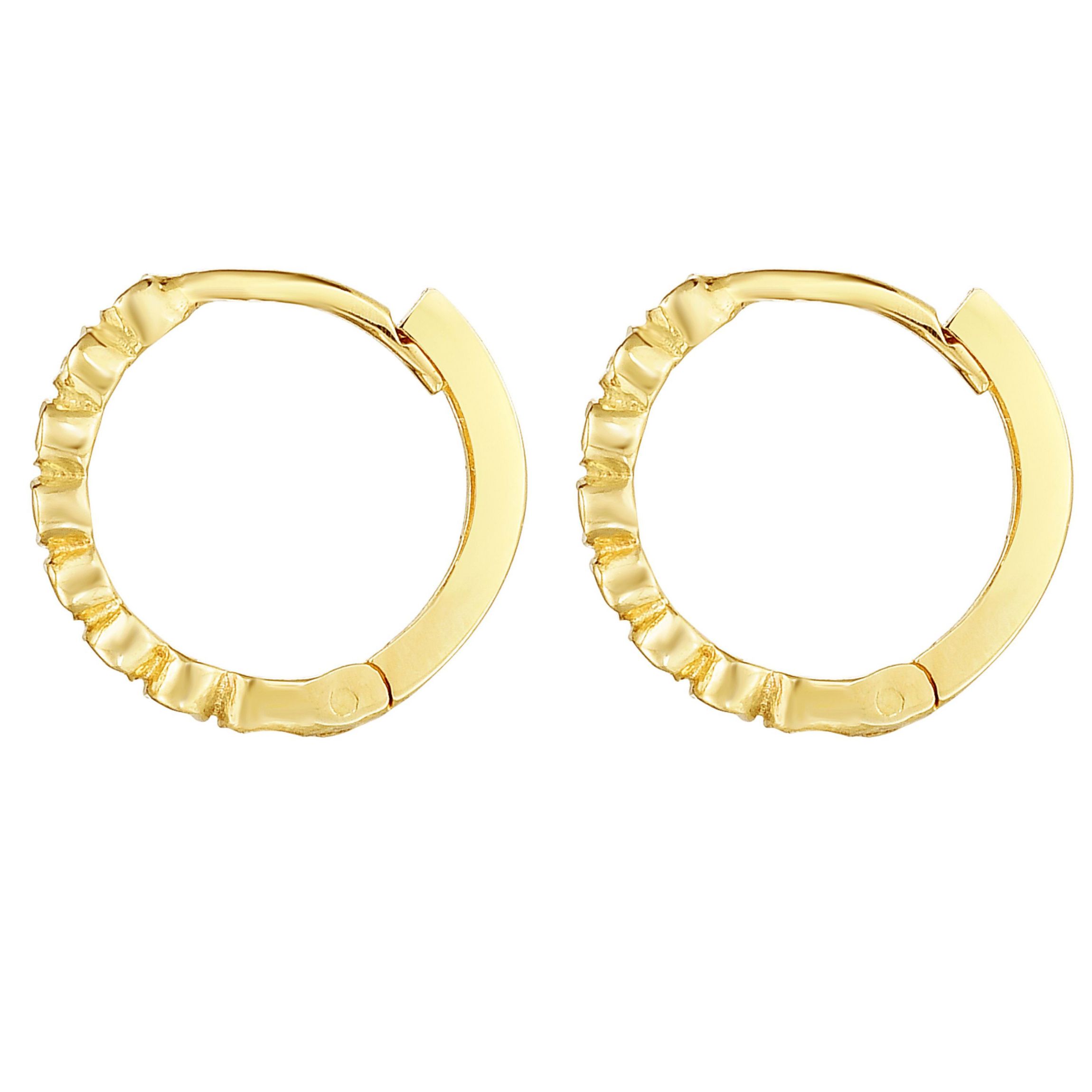 14K Yellow Gold  Dc Huggie Earring