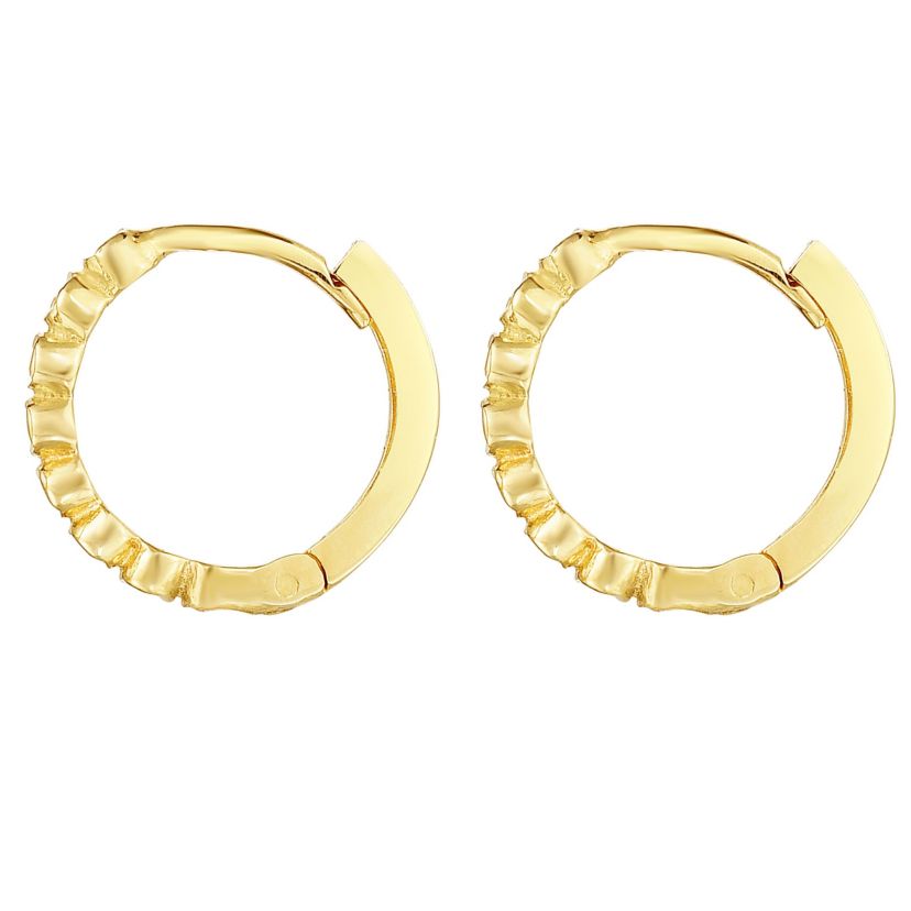 14K Yellow Gold  Dc Huggie Earring