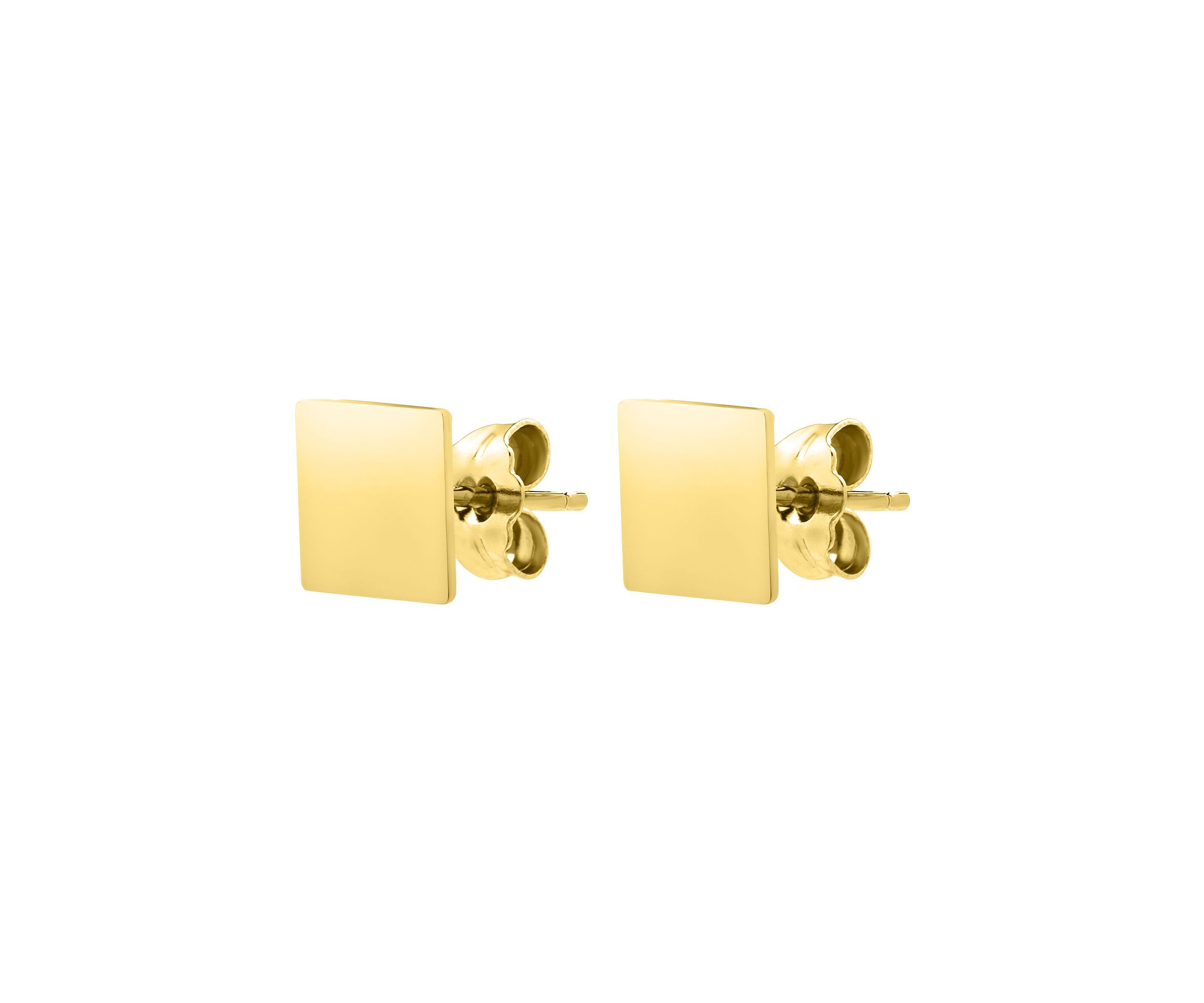 14Ky Square Post Earring