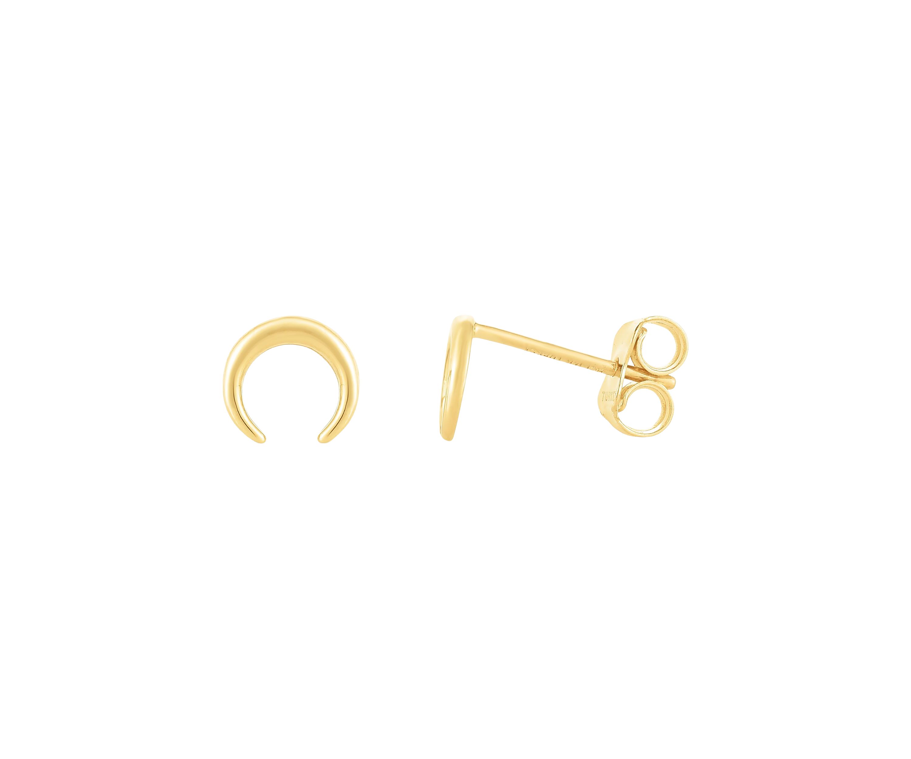 14Ky Moon Earring