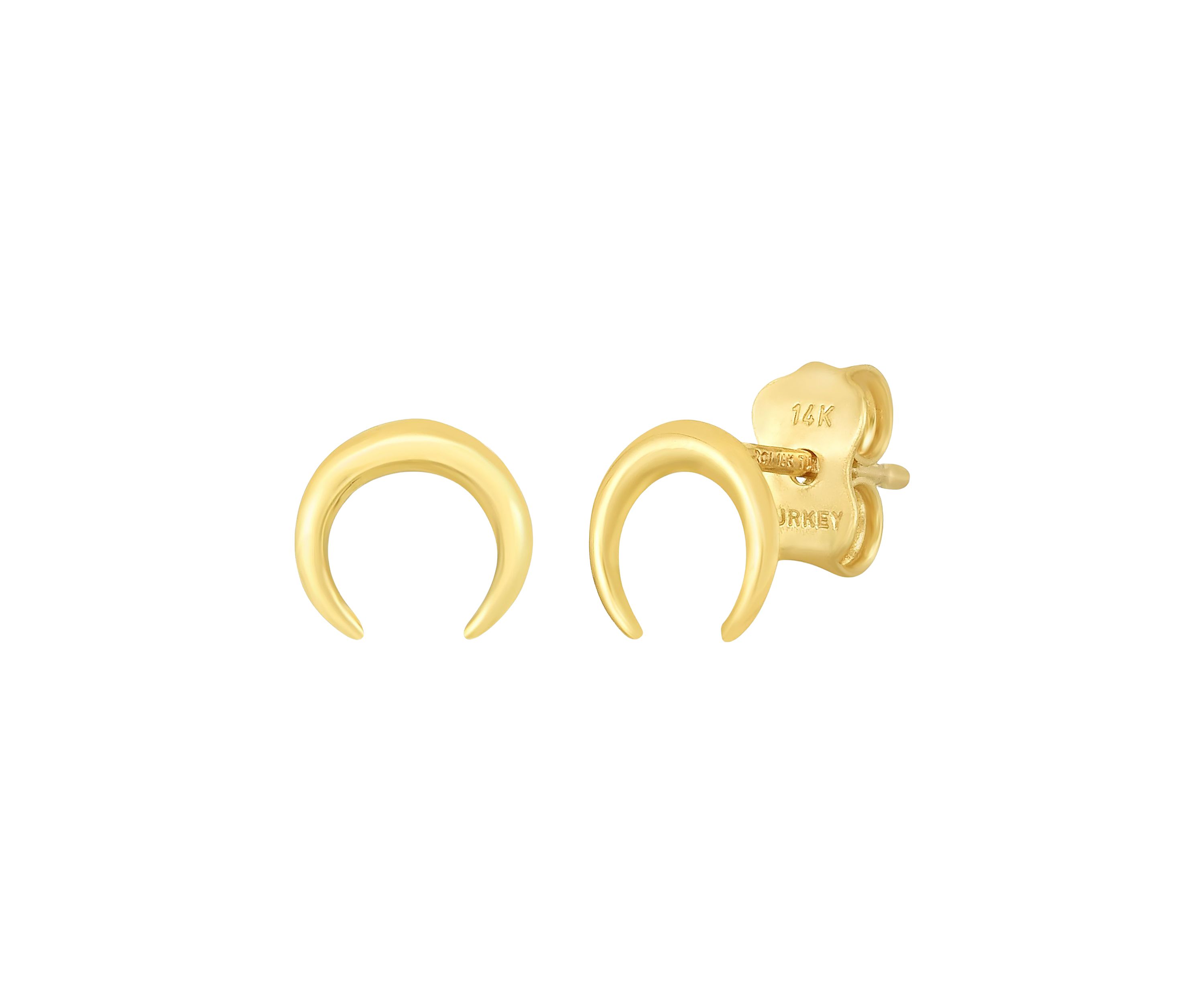 14Ky Moon Earring