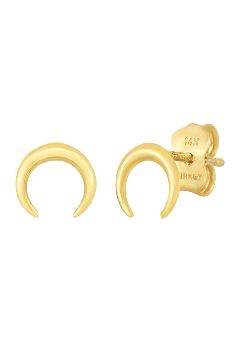 14Ky Moon Earring