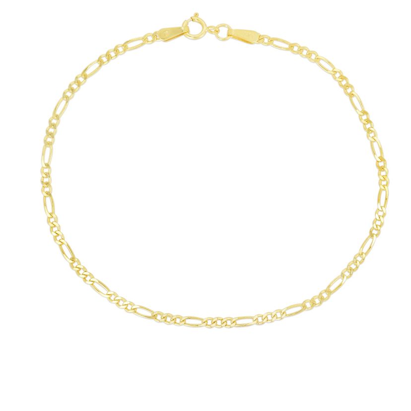 14K Yellow Gold Figaro Anklet