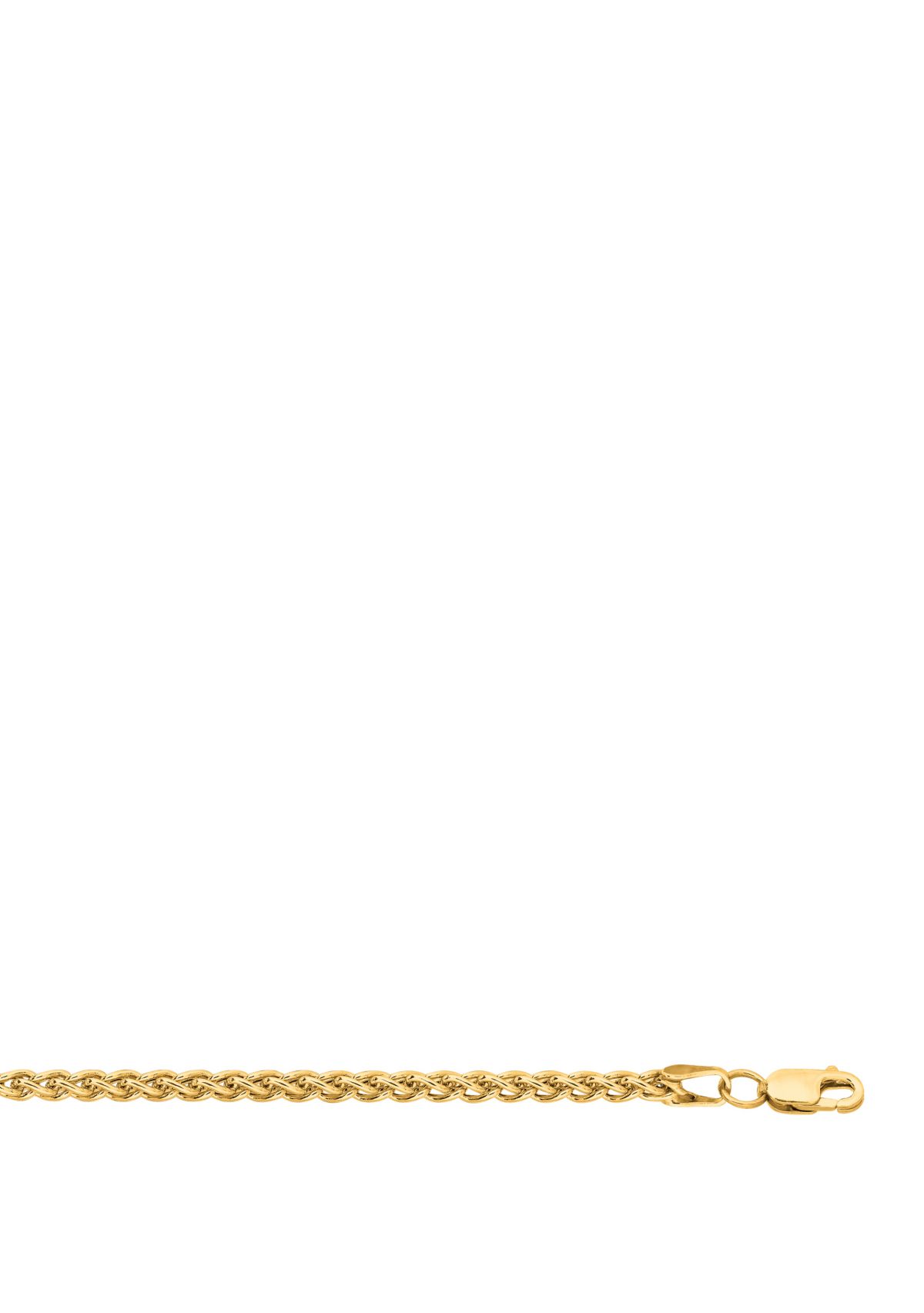 Mens 22 Inch 14k Gold Round Diamond Cut Wheat Necklace