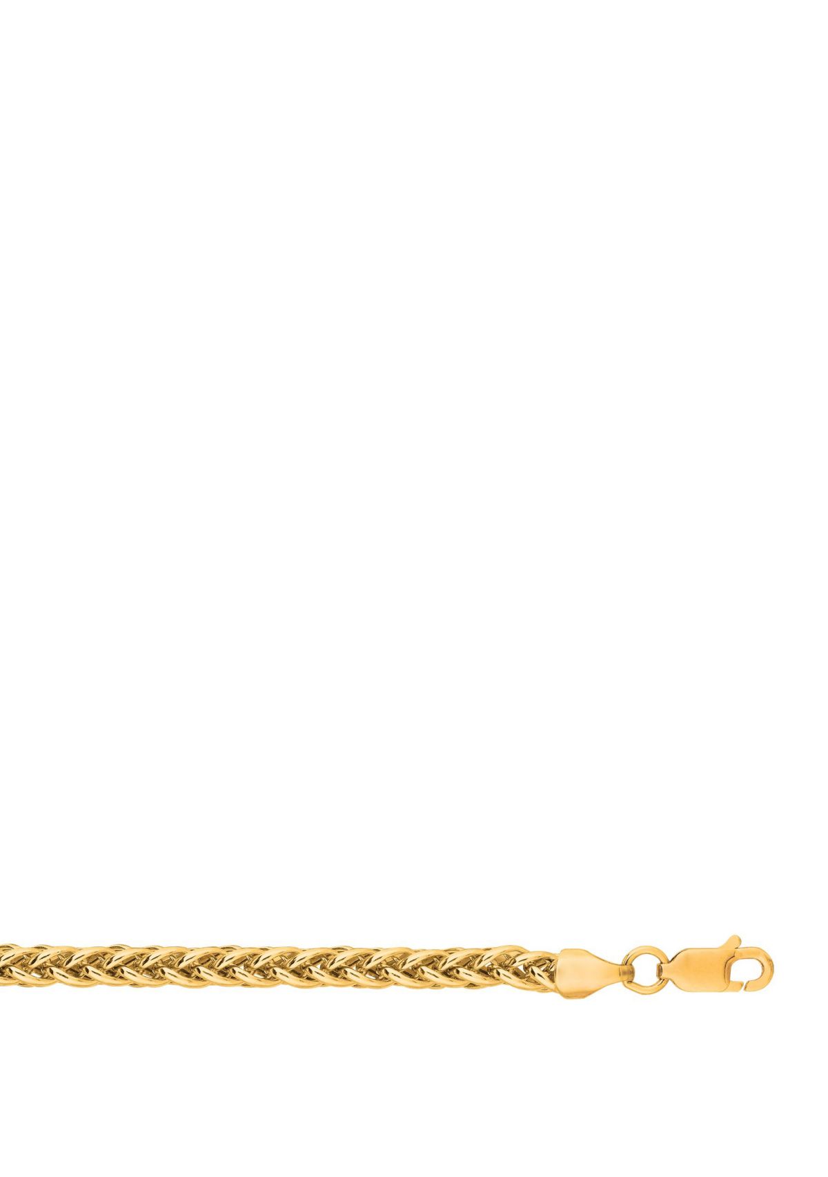 Mens 24 Inch 14k Gold Round Diamond Cut Wheat Necklace