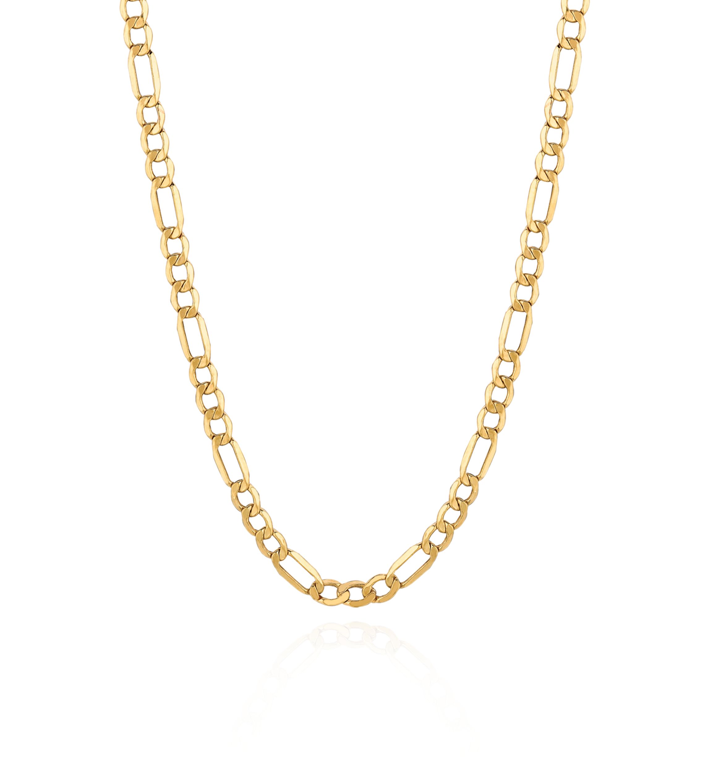 14k Yellow Gold Figaro Link Necklace