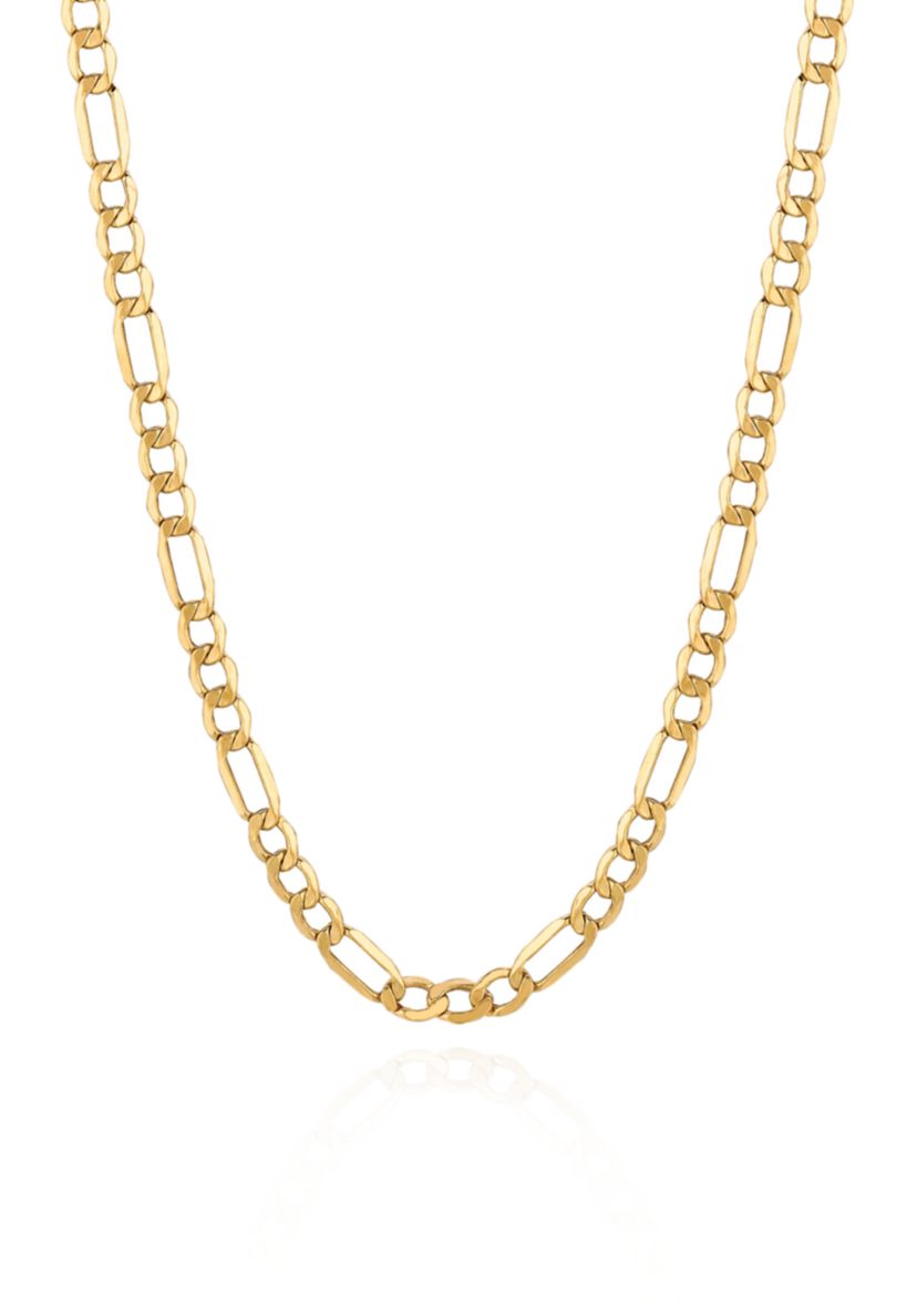 14k Yellow Gold Figaro Link Necklace