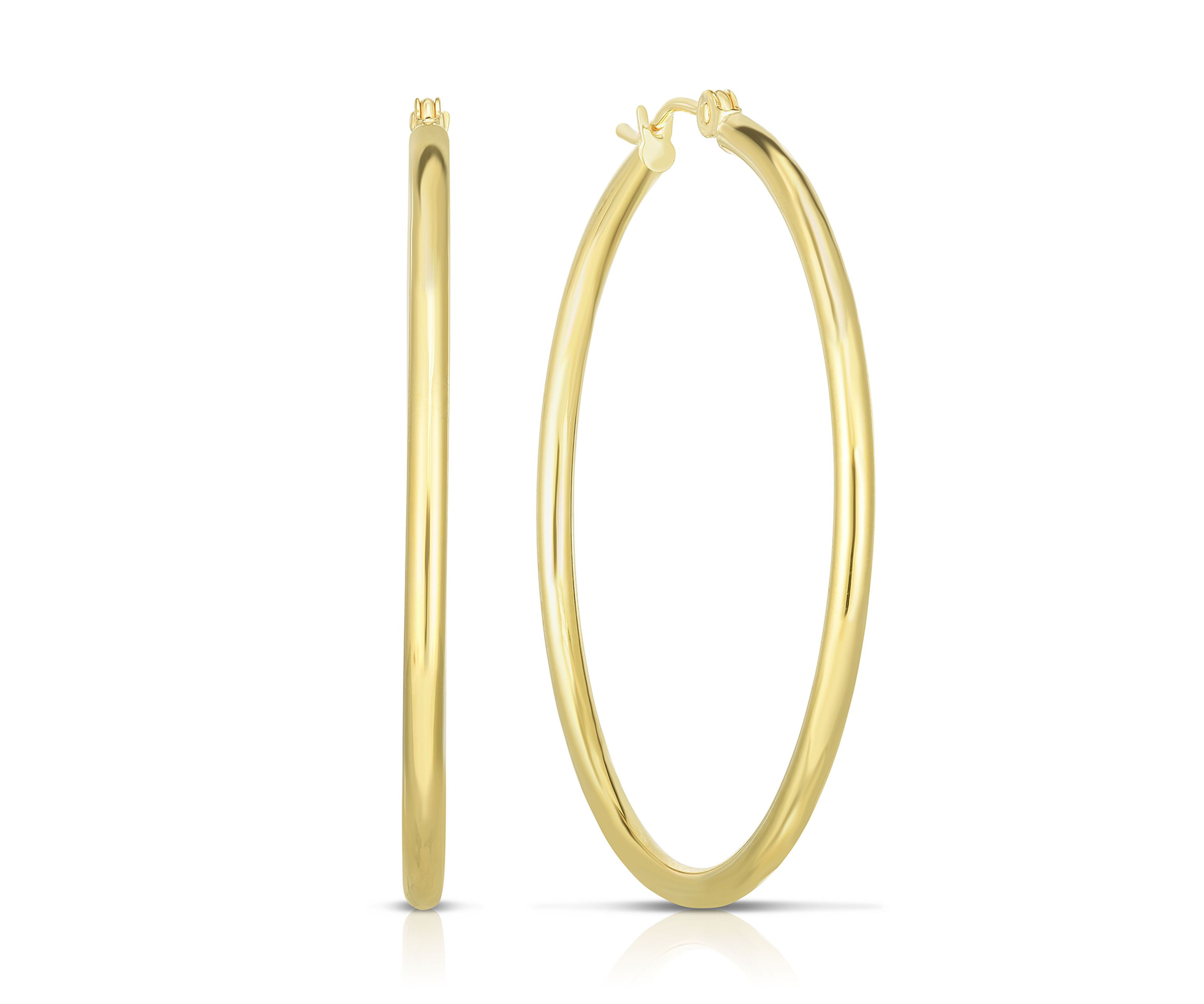 14Ky Round Tube Earring