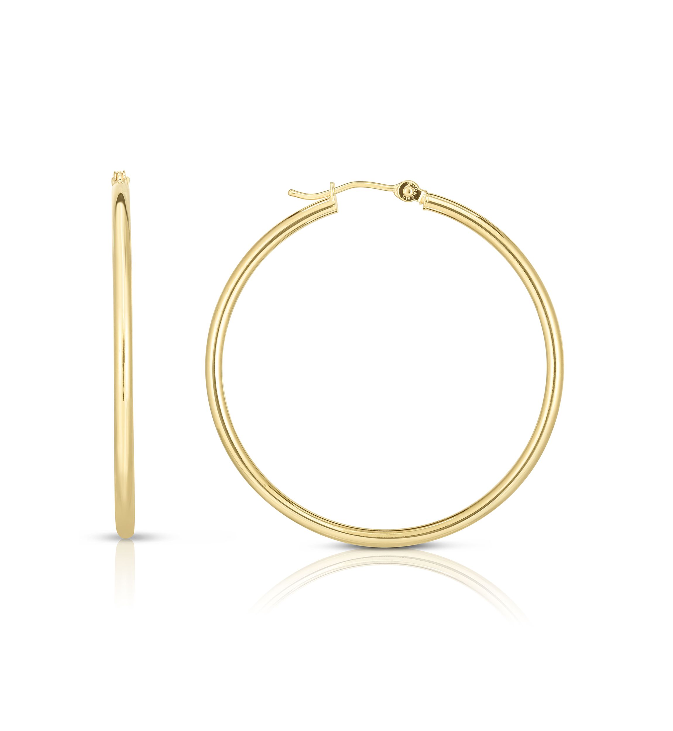 14Ky Round Tube Earring