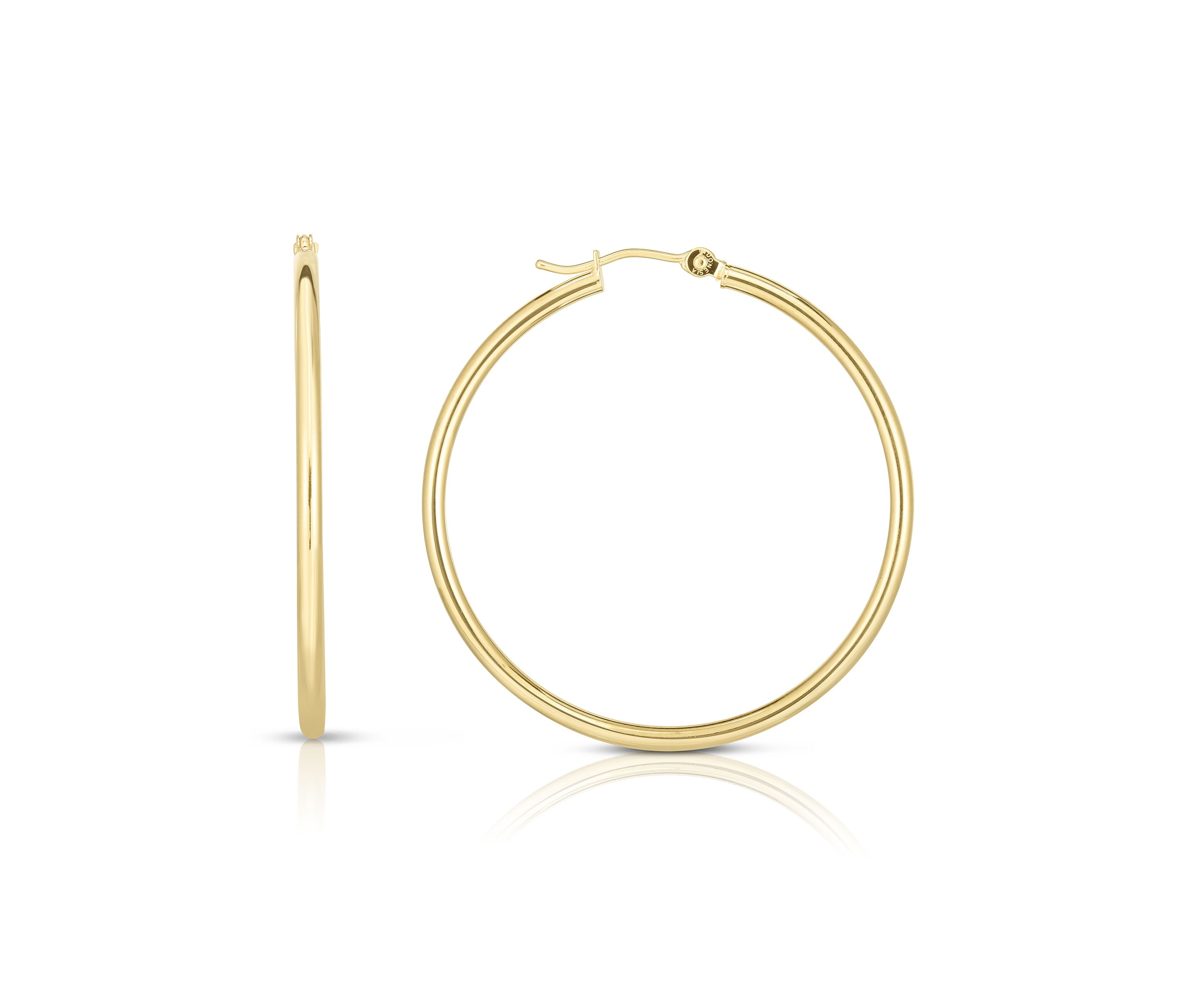 14Ky Round Tube Earring