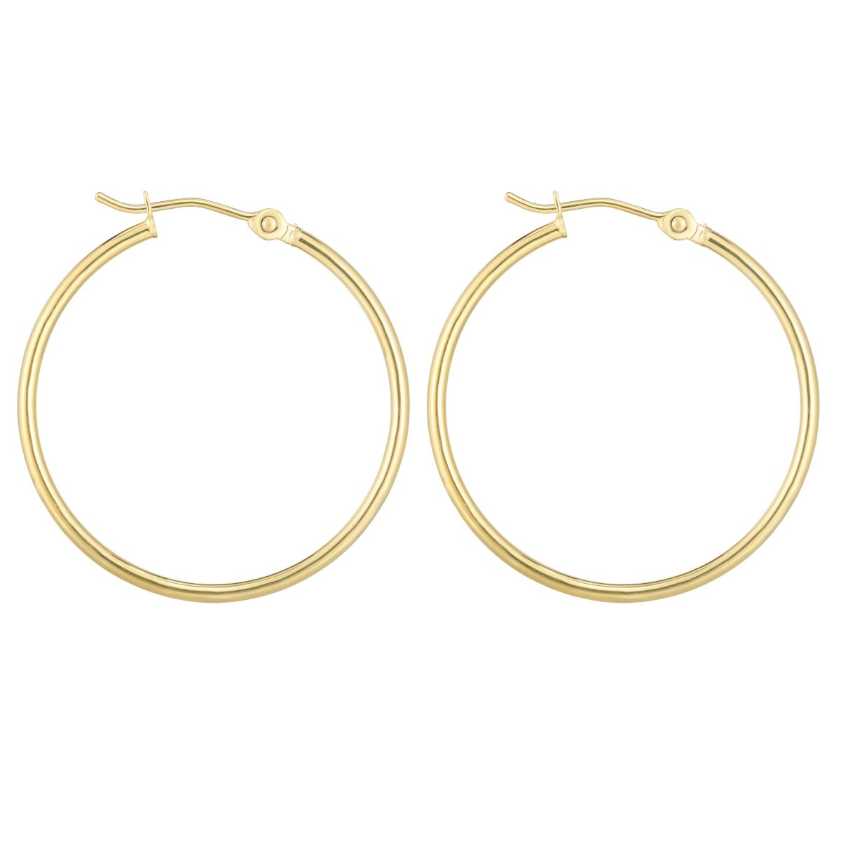14K Yellow Gold  Round  Hoop