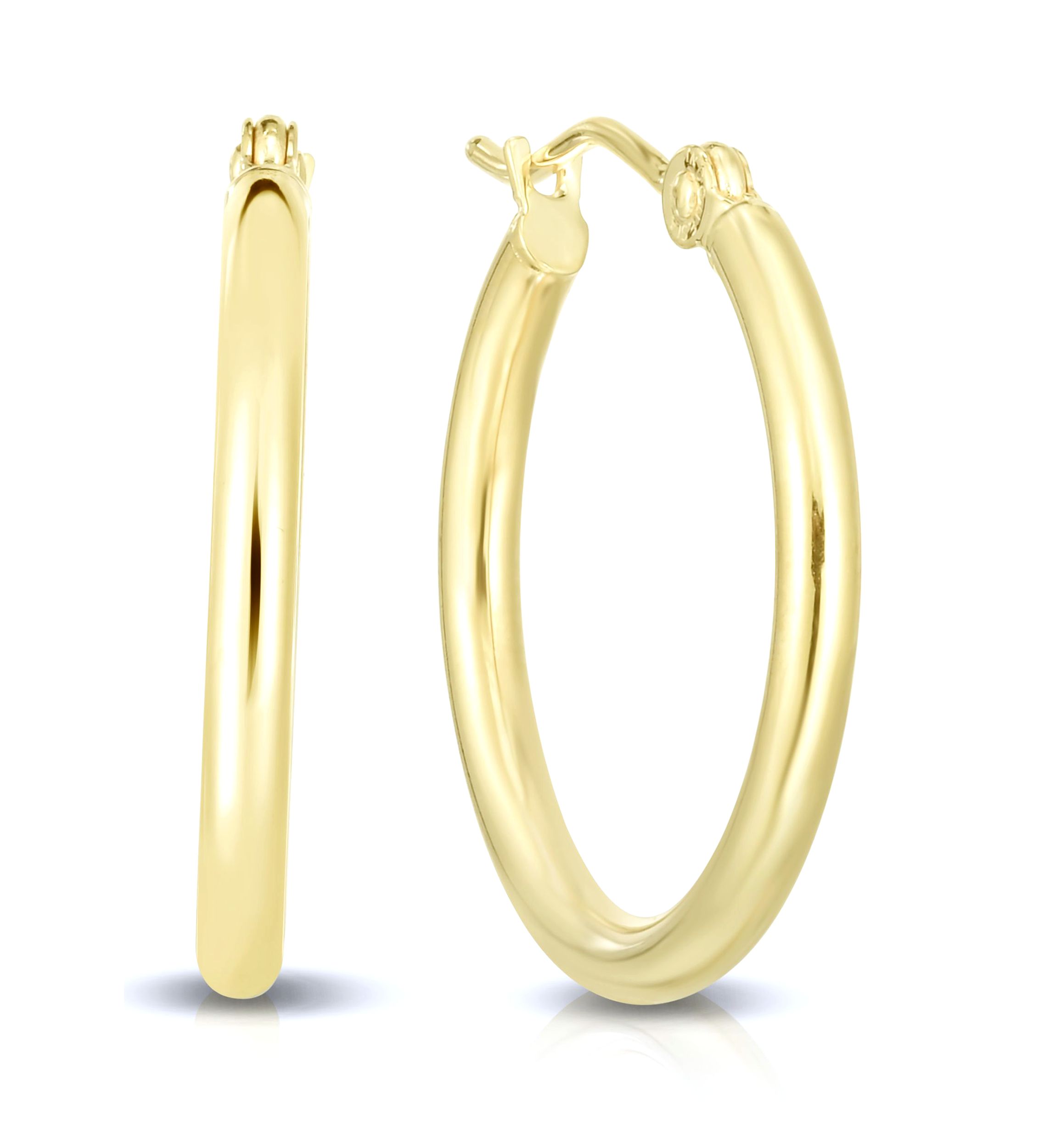 14Ky Round Tube Earring