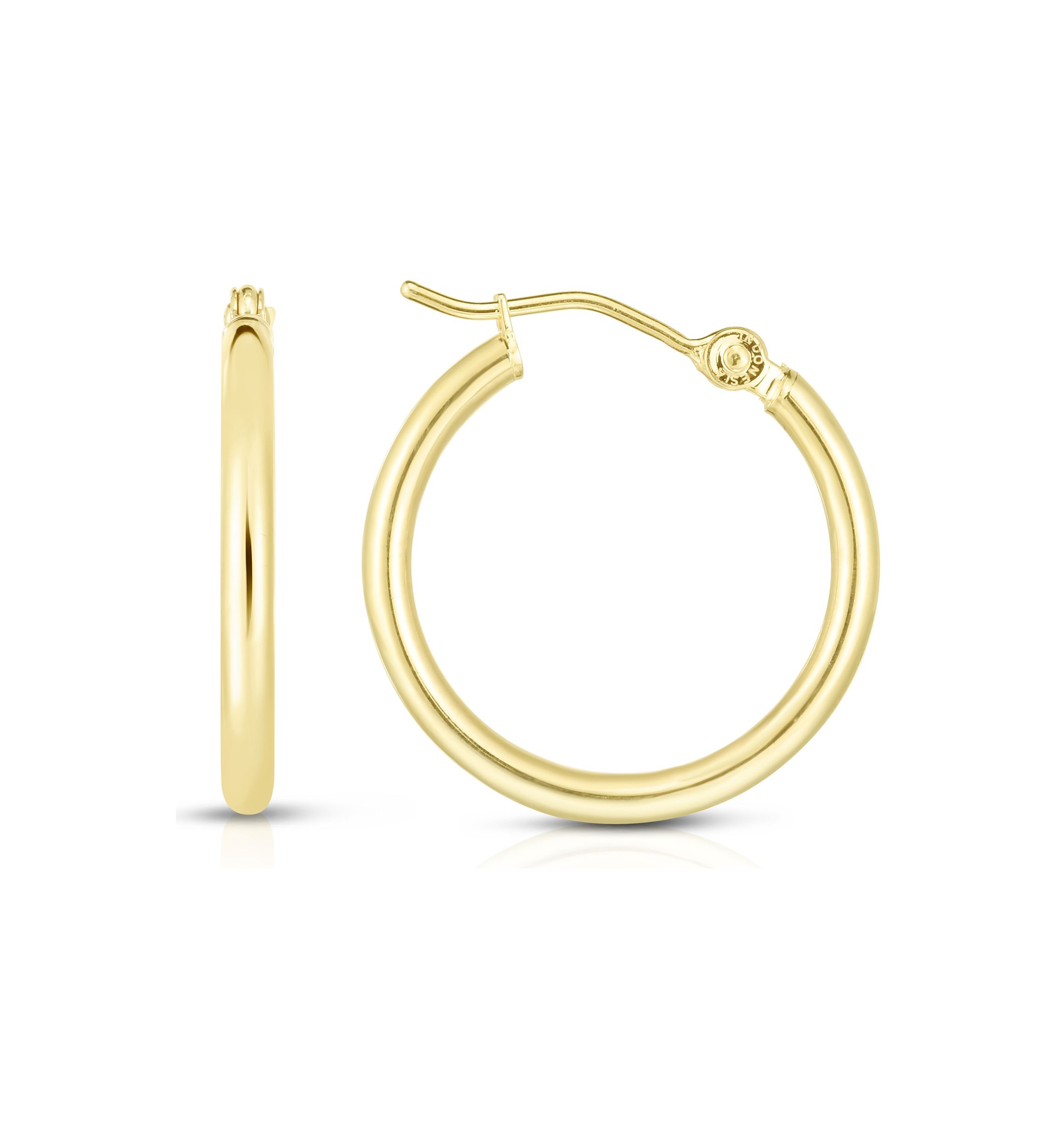 14Ky Round Tube Earring