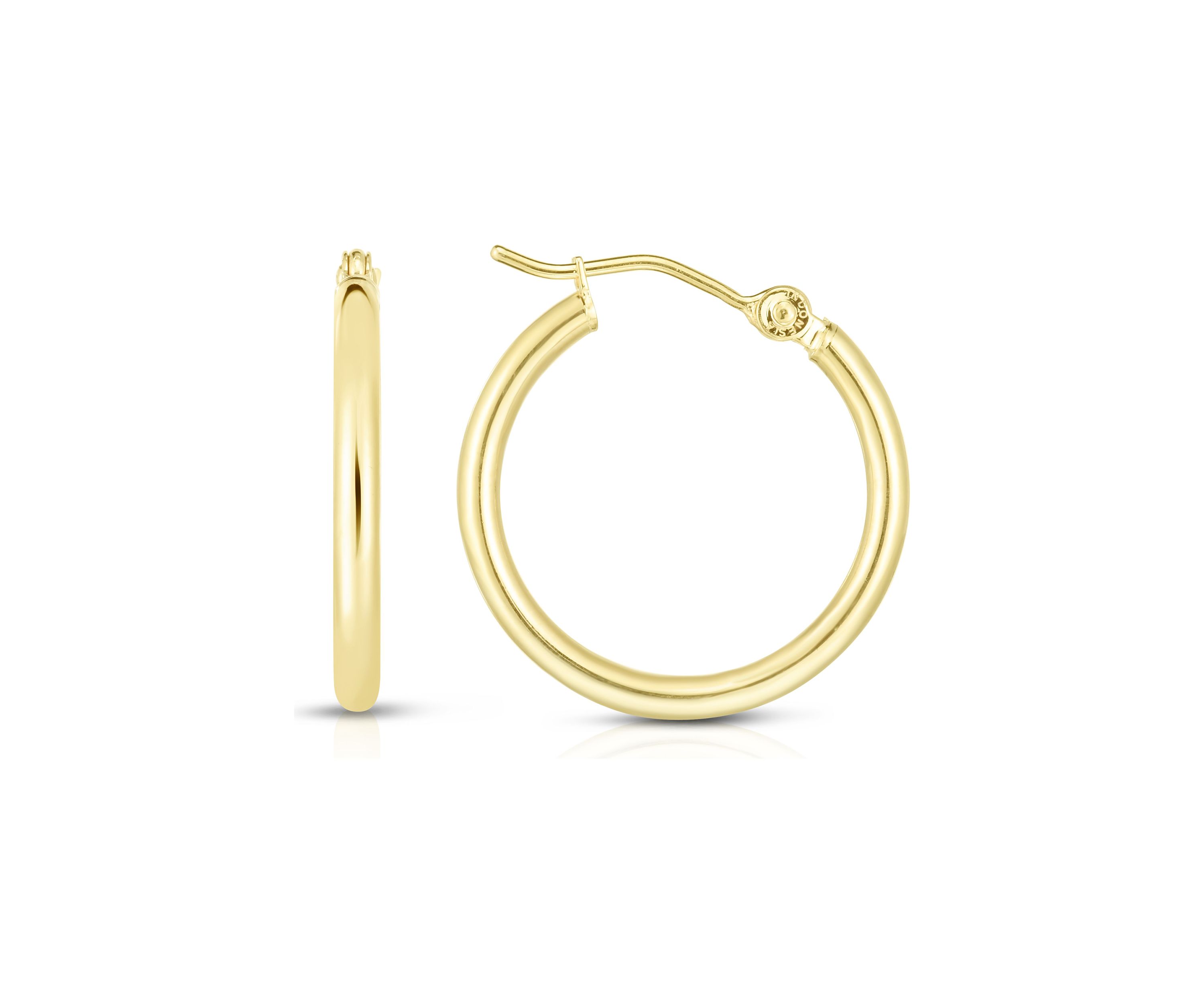 14Ky Round Tube Earring