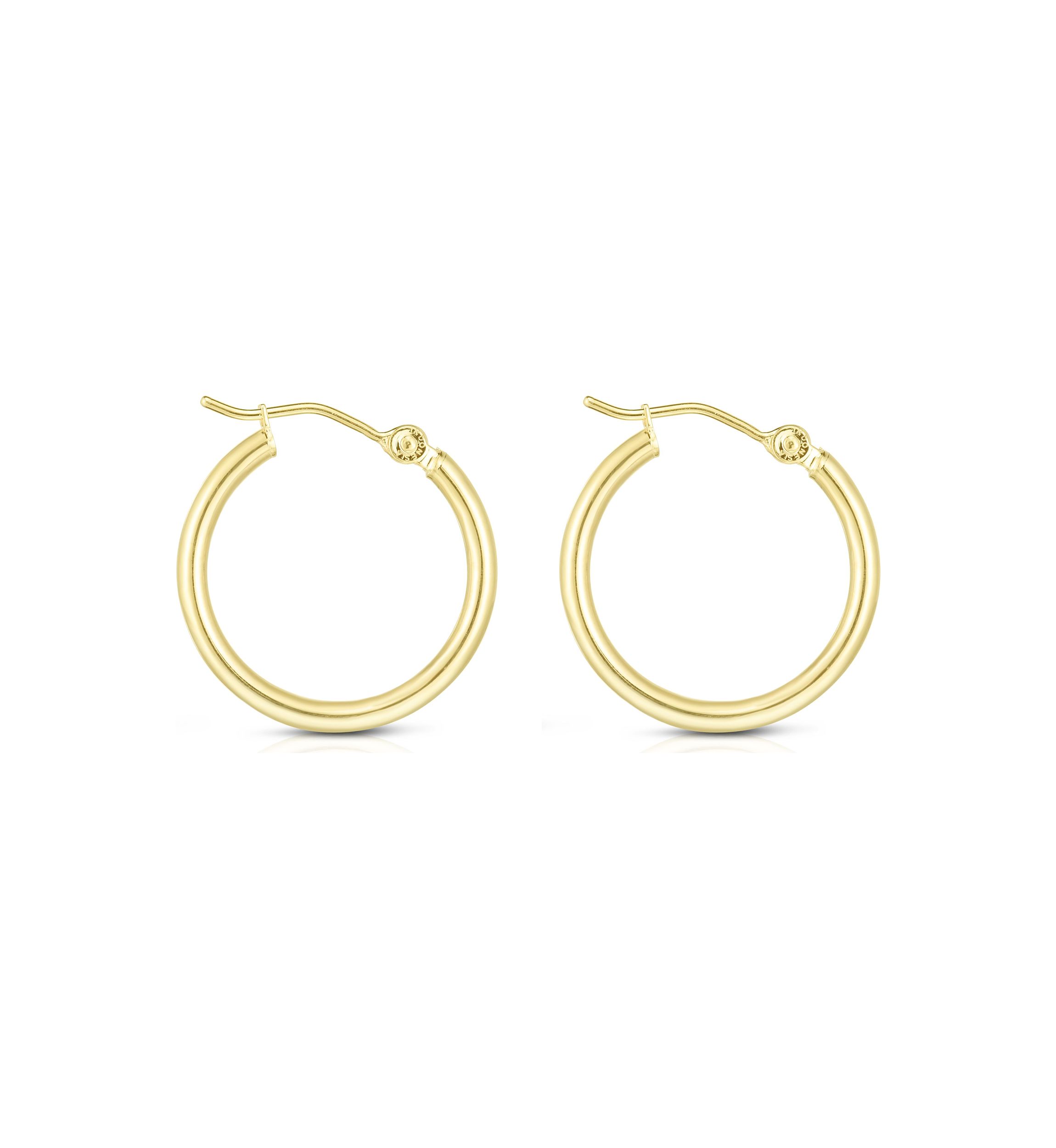 14Ky Round Tube Earring