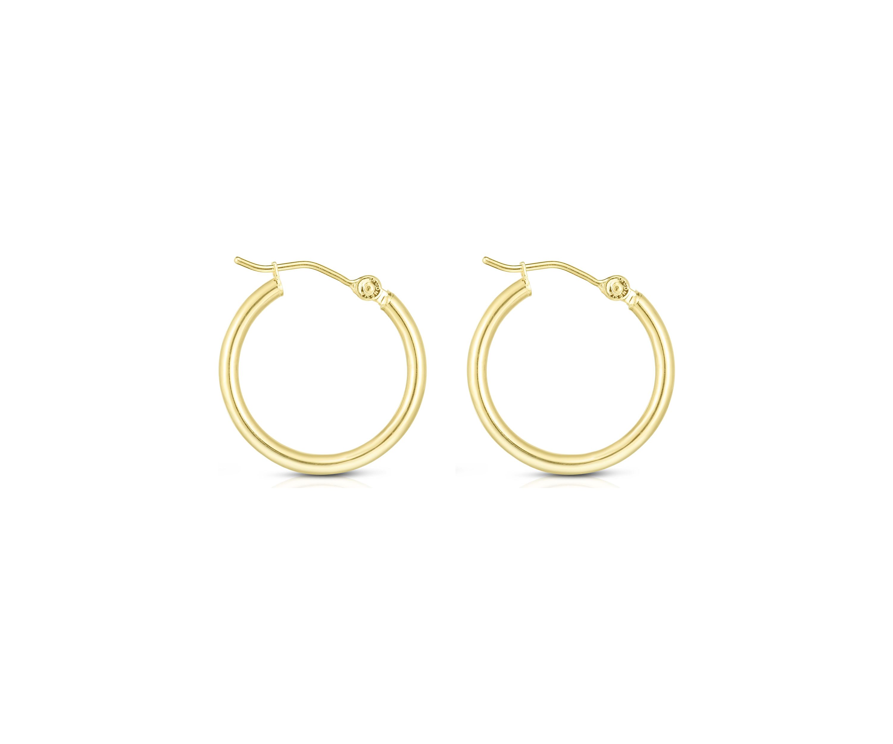 14Ky Round Tube Earring