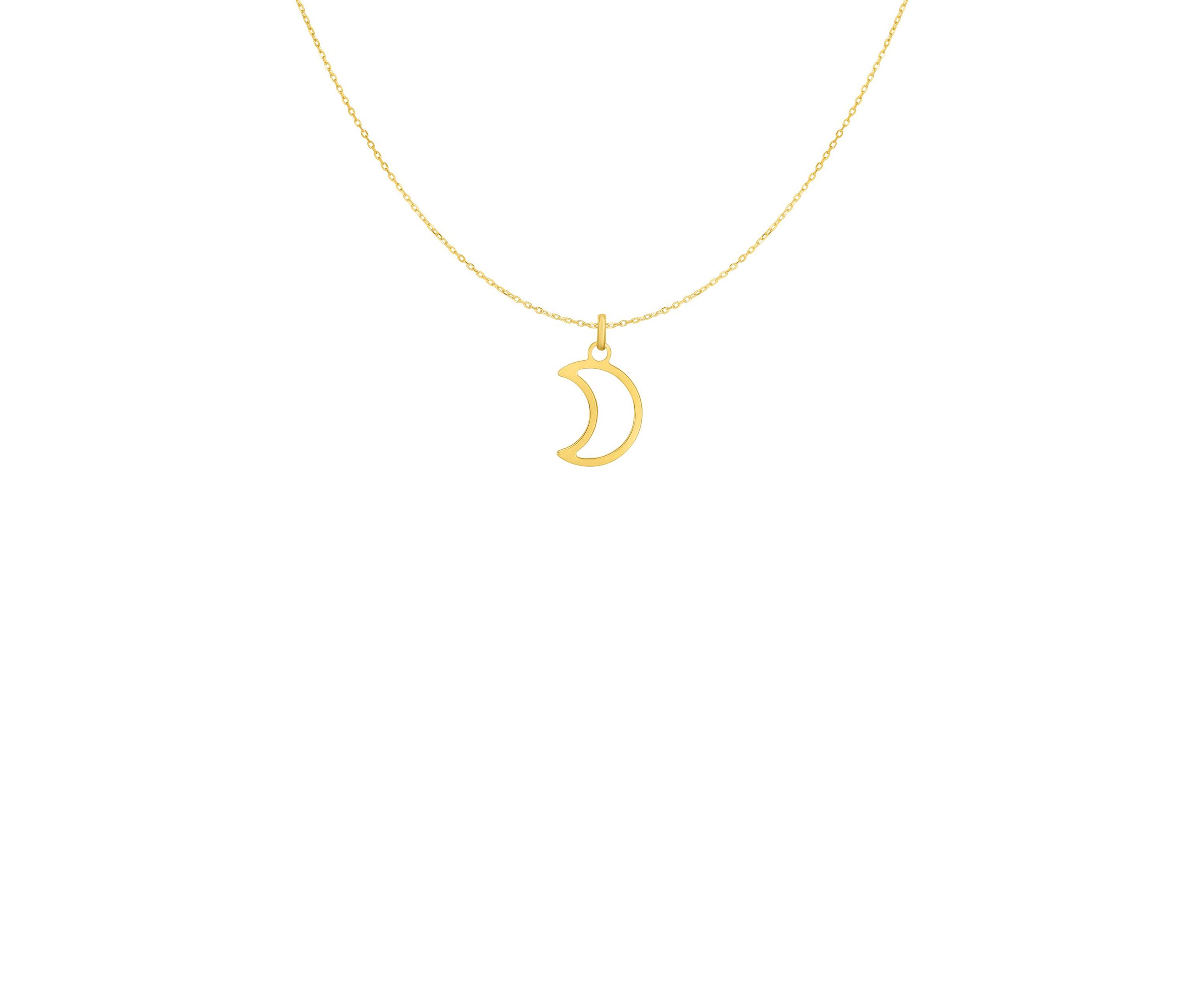 Half Moon Pendant in 14k Yellow Gold