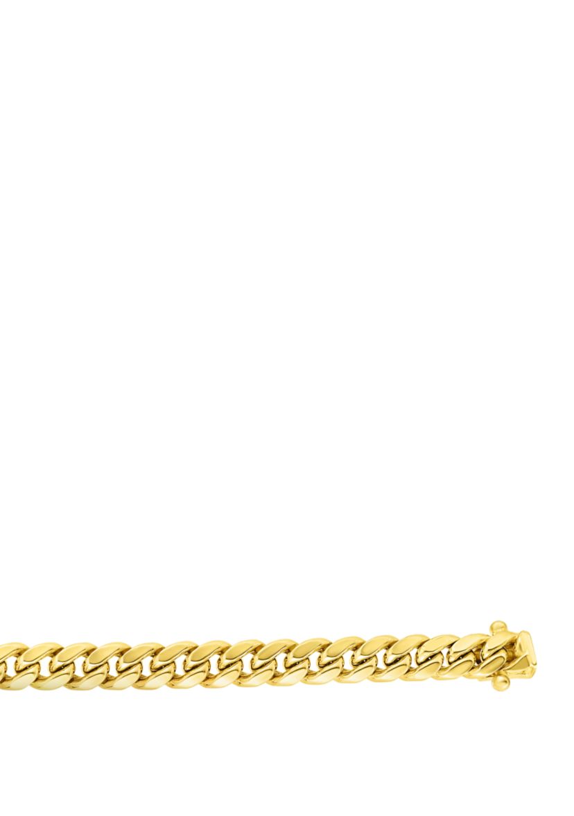 Mens Gold Semi Solid Miami Cuban Link Bracelet