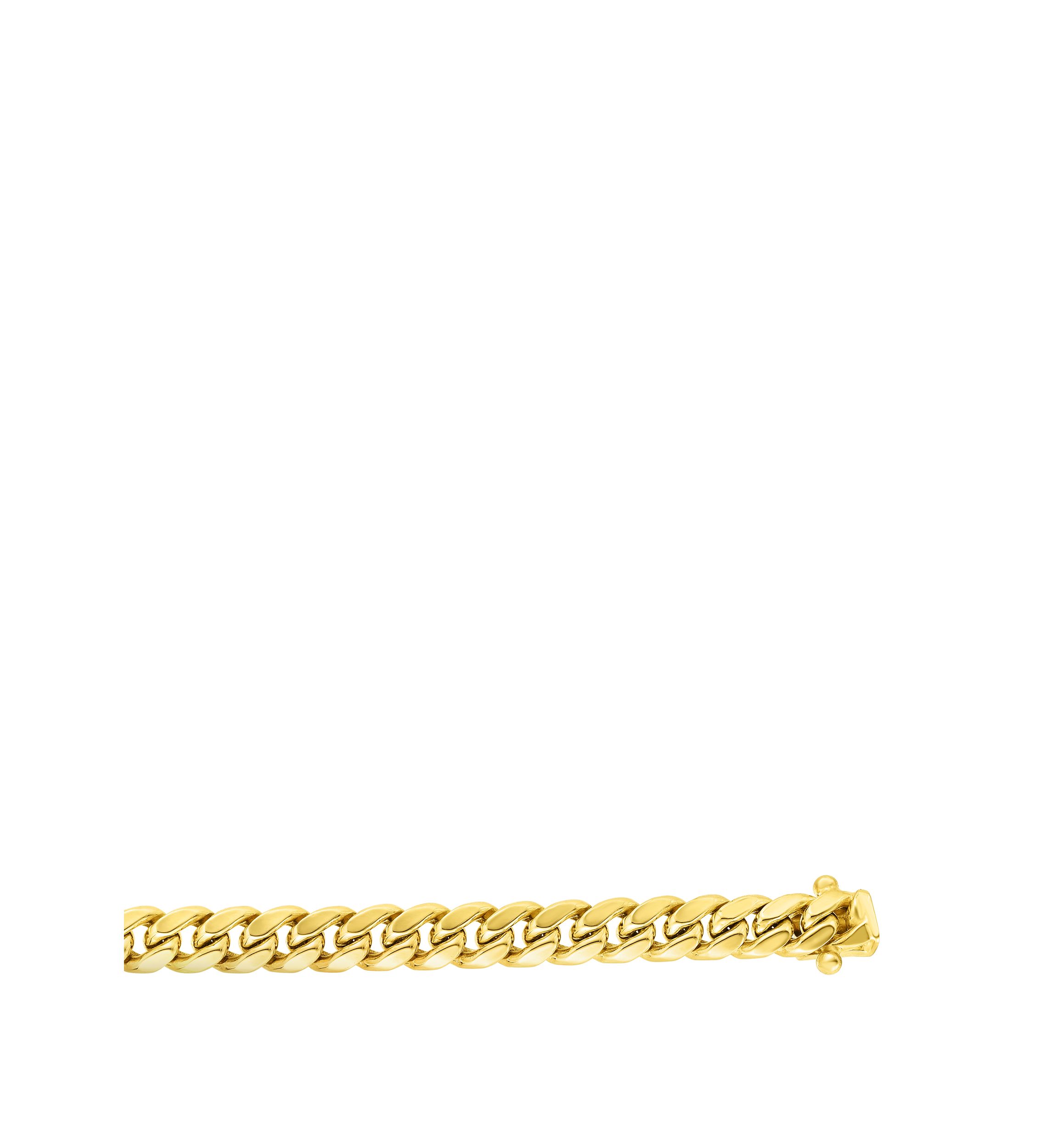 Mens Gold Semi Solid Miami Cuban Link Necklace